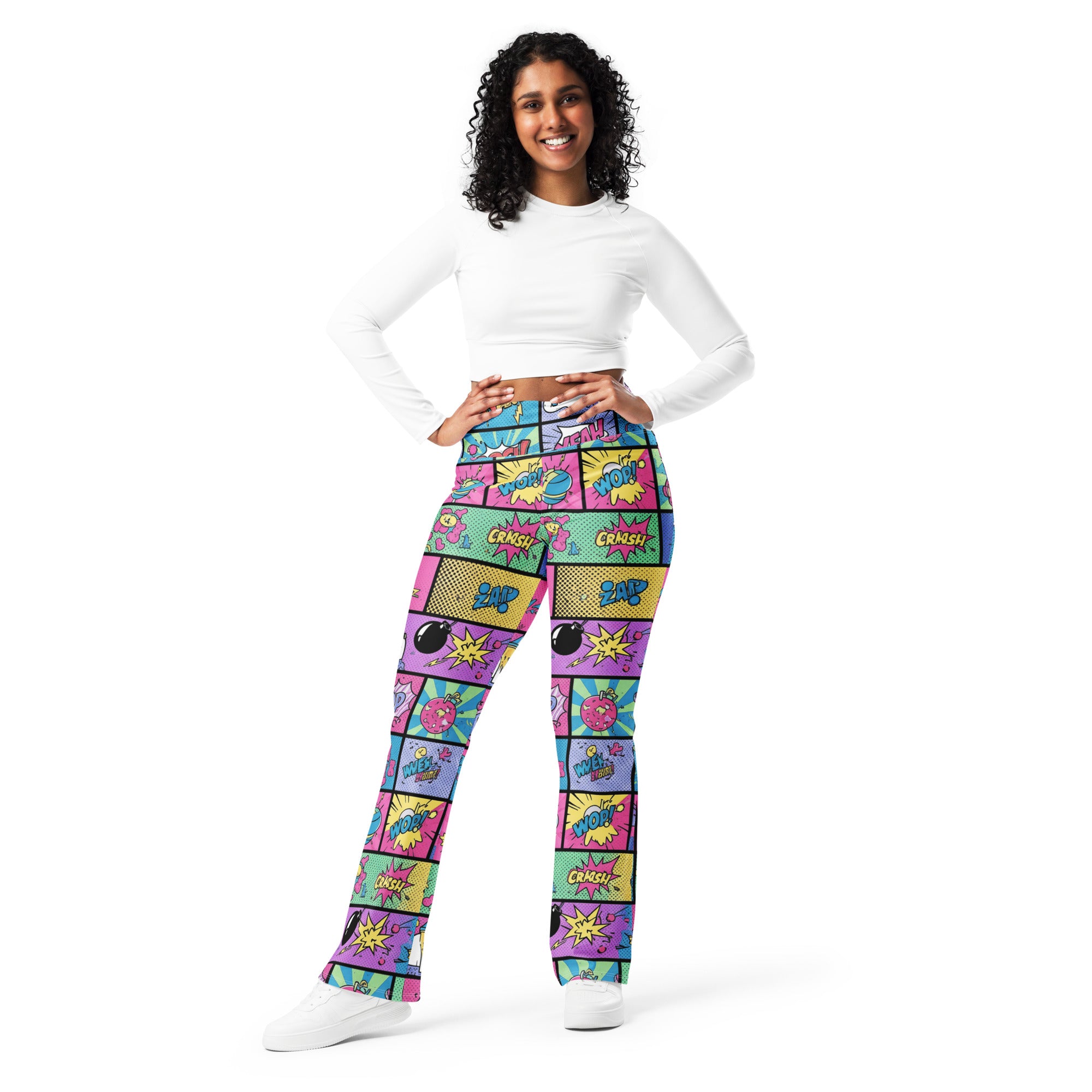 Comic Strip Pop Candy Flare Leggings | GearBunch