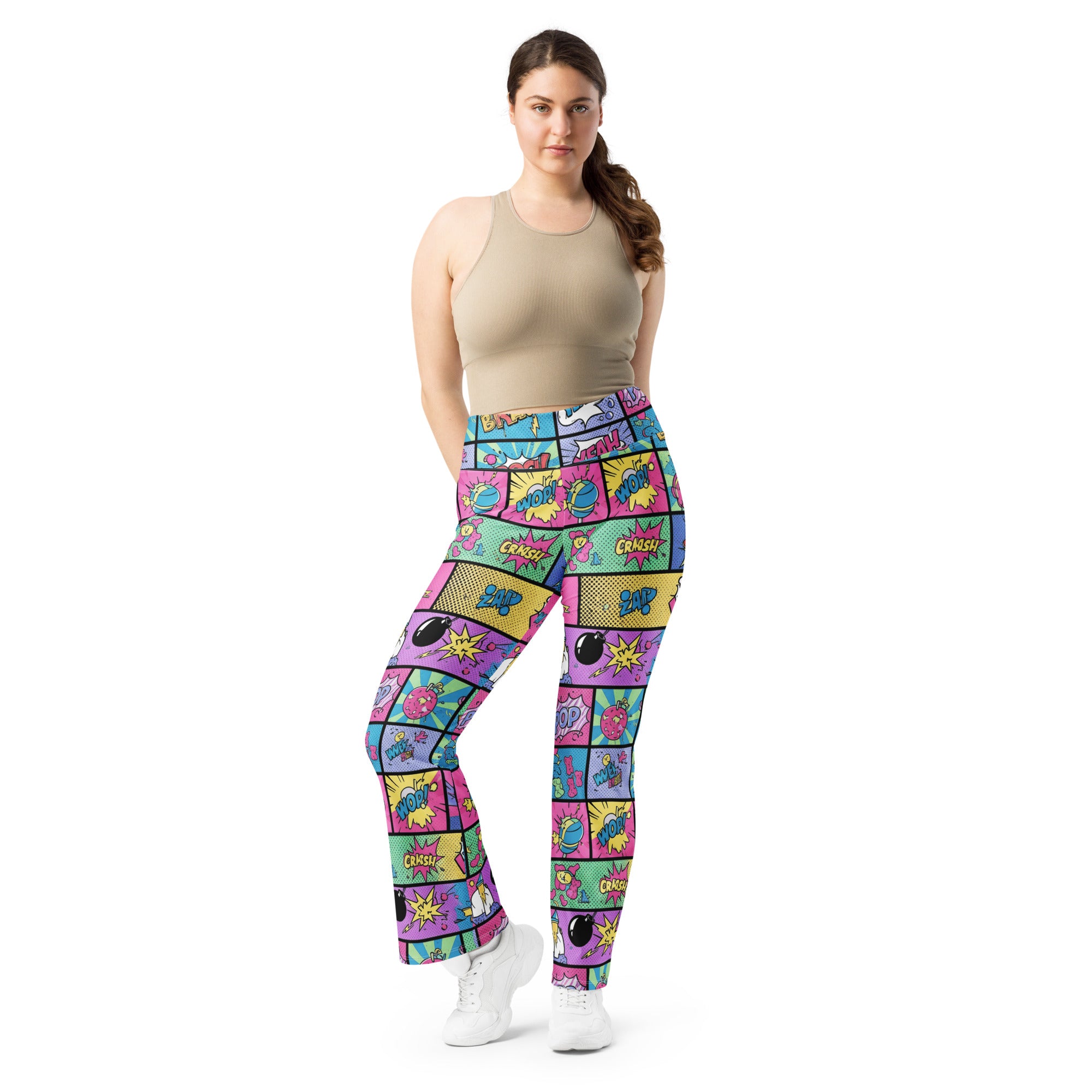 Comic Strip Pop Candy Flare Leggings | GearBunch