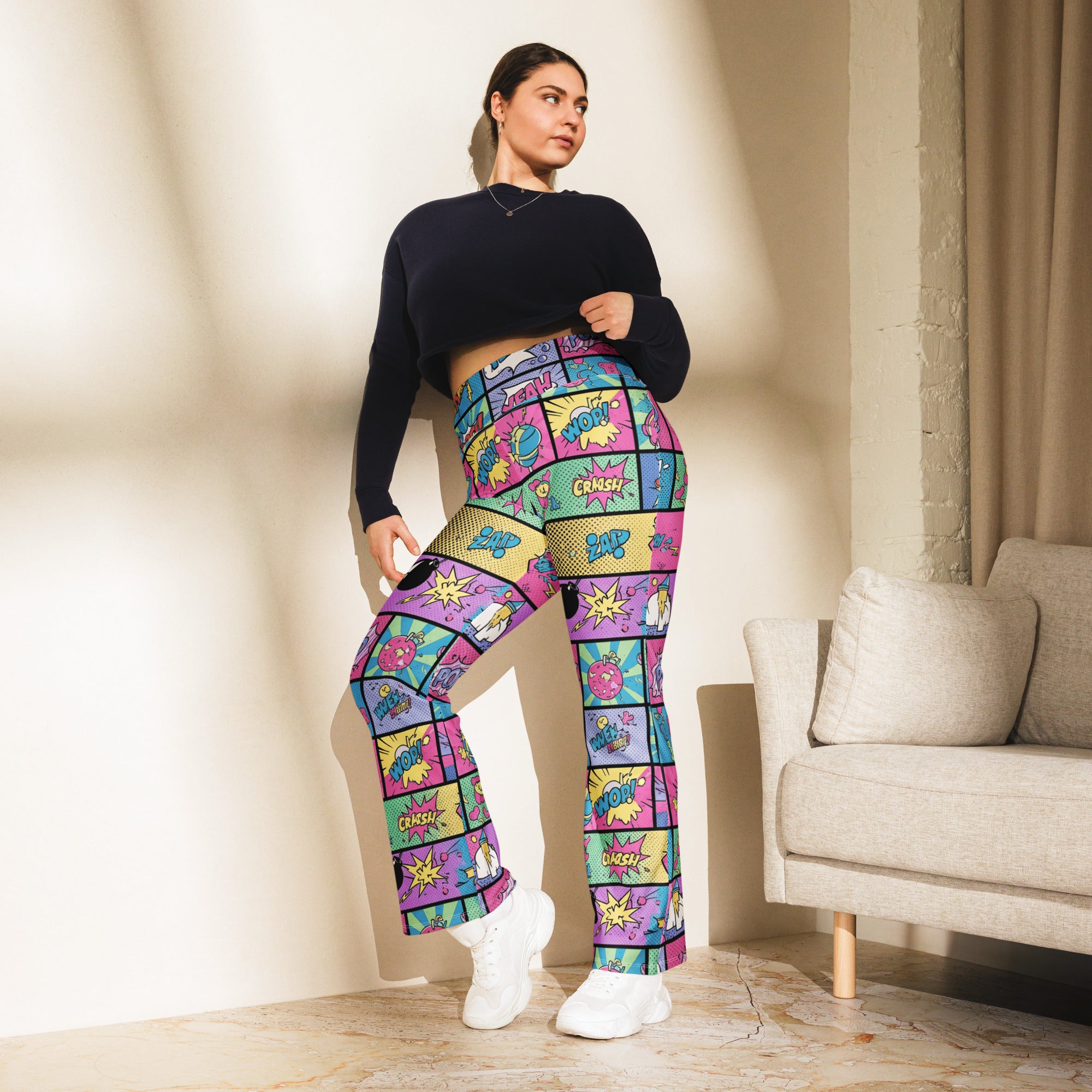 Comic Strip Pop Candy Flare Leggings | GearBunch