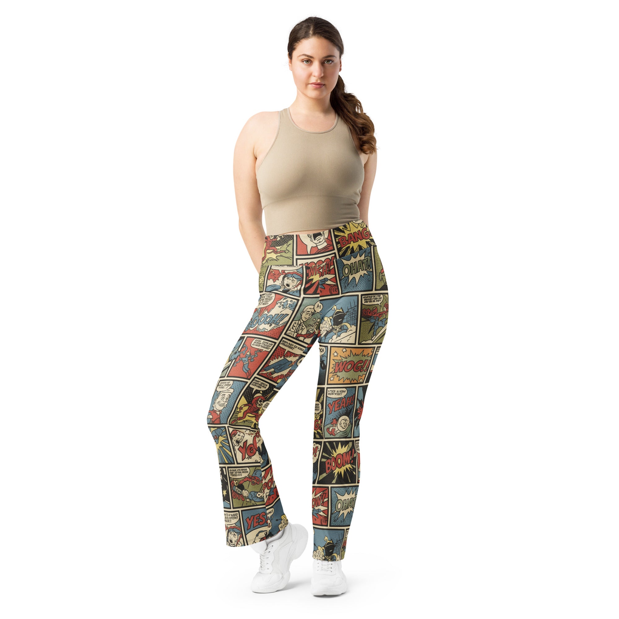 Comic Strip Retro Sunday Flare Leggings | GearBunch