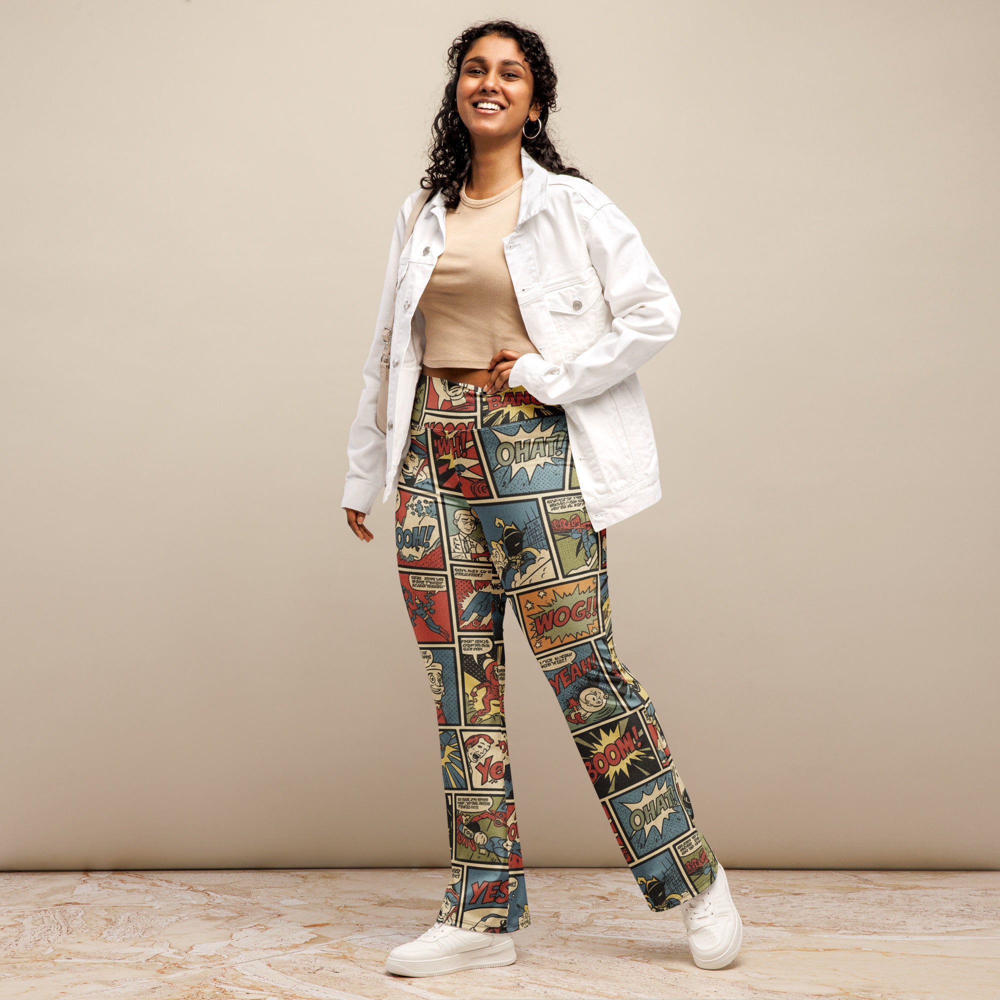 Comic Strip Retro Sunday Flare Leggings | GearBunch