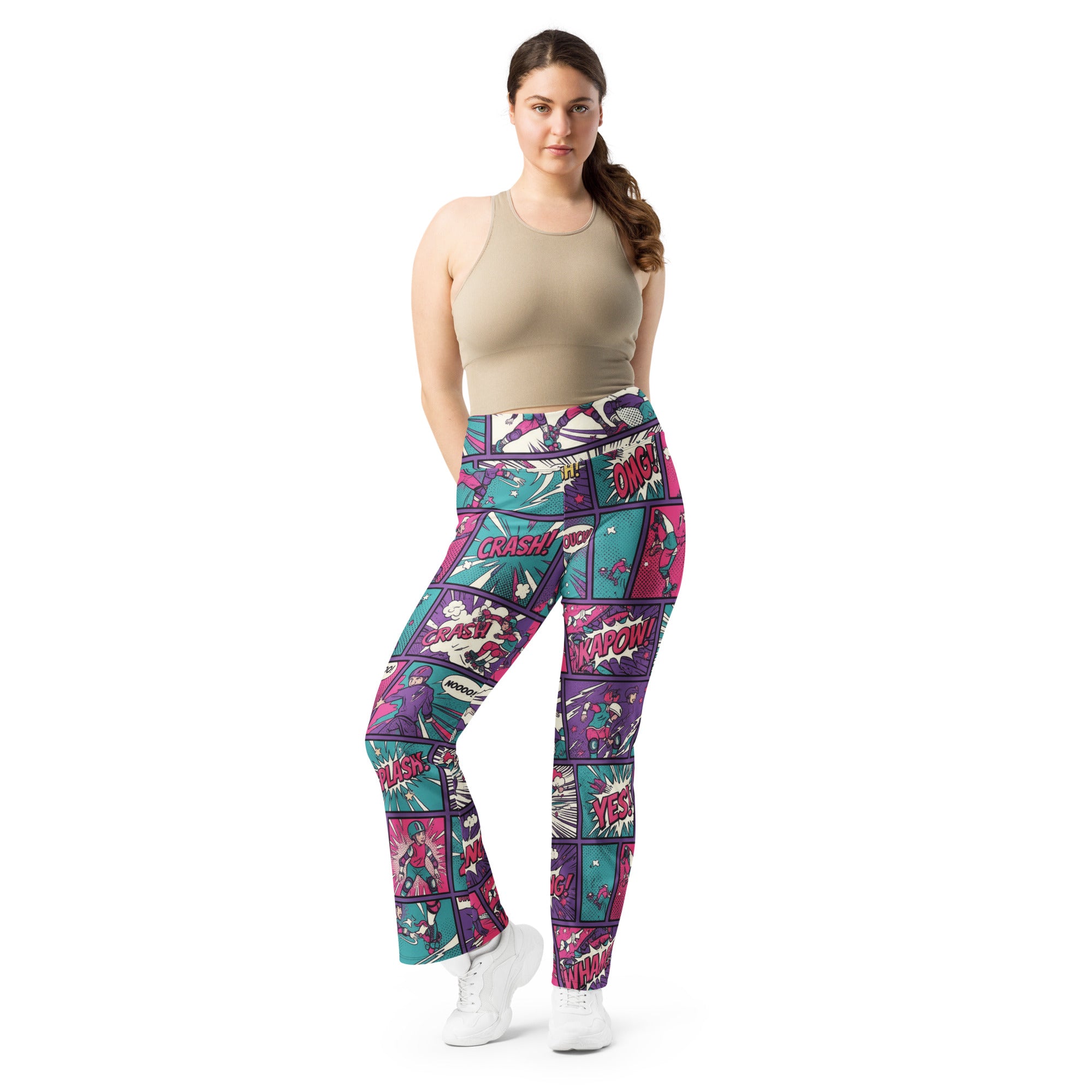 Comic Strip Roller Derby Flare Leggings | GearBunch