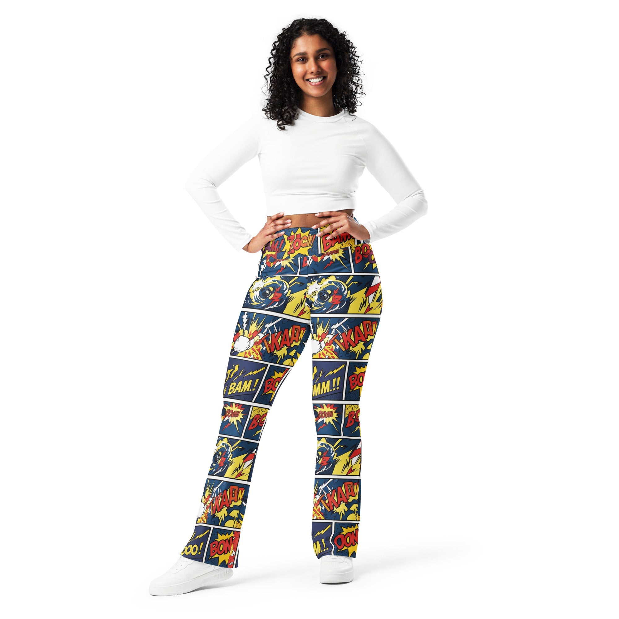 Comic Strip Thunder Punch Flare Leggings | GearBunch