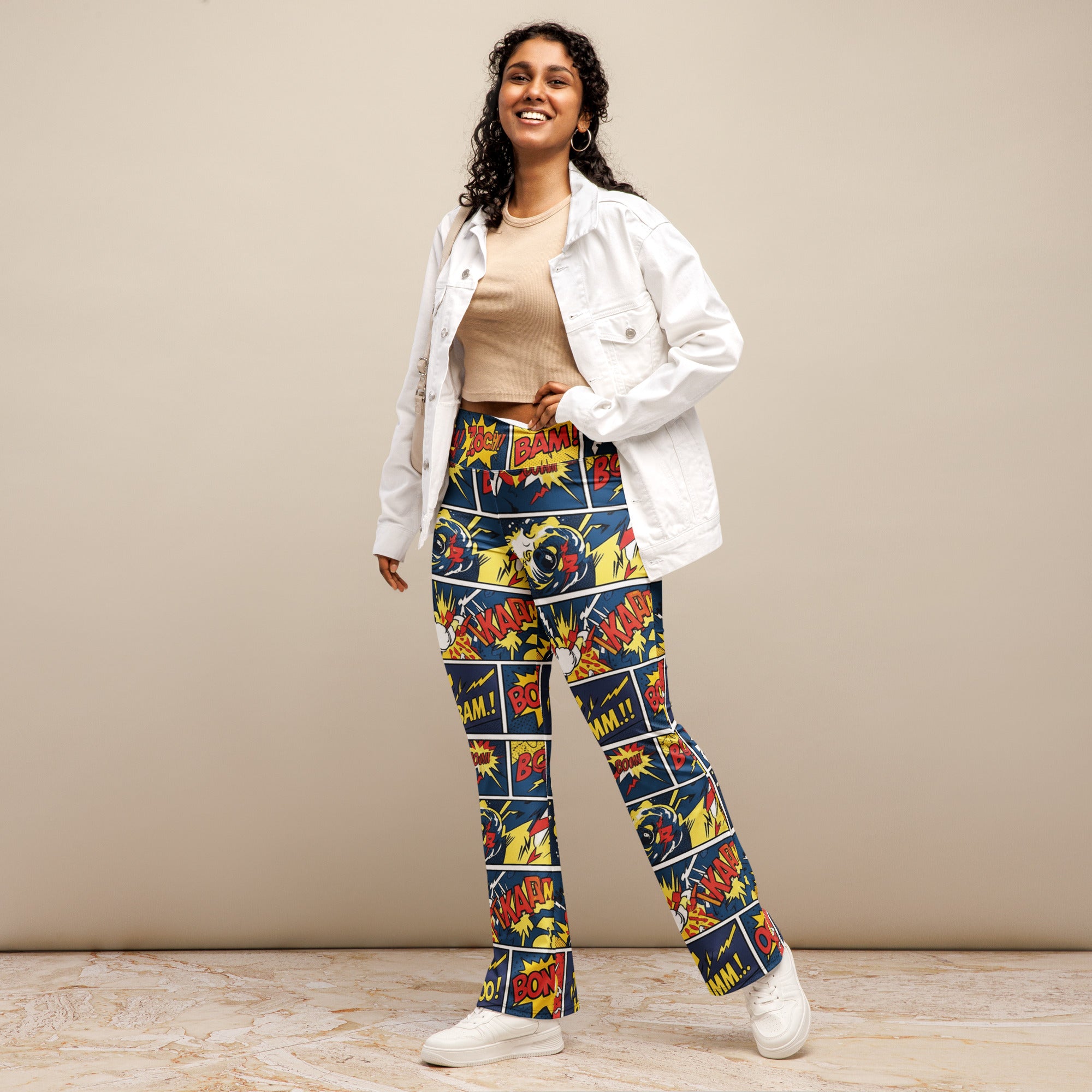 Comic Strip Thunder Punch Flare Leggings | GearBunch