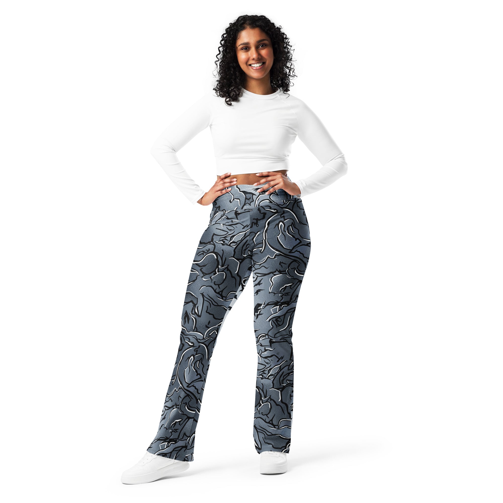 Crow Murmuration Moonlit Flare Leggings | GearBunch
