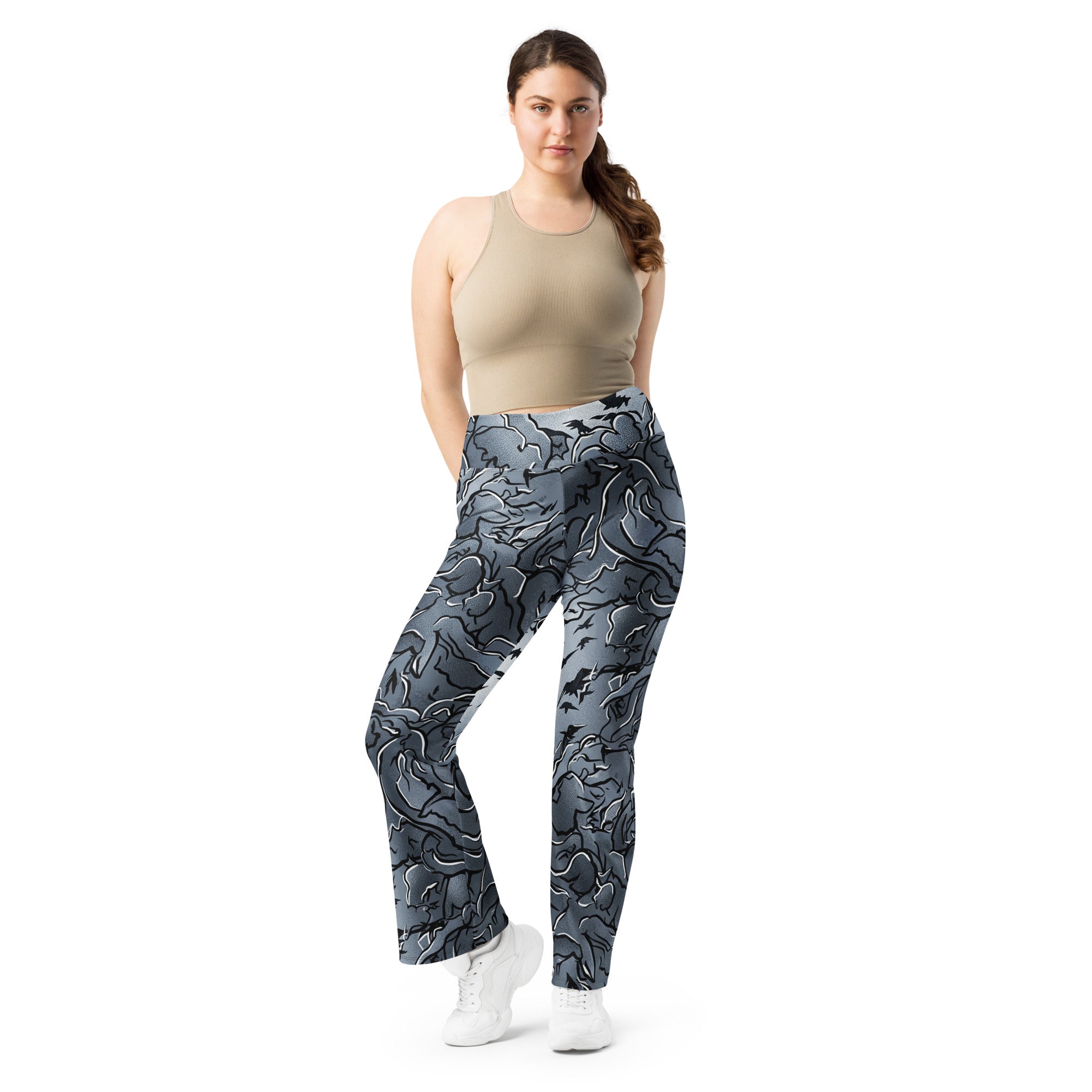Crow Murmuration Moonlit Flare Leggings | GearBunch