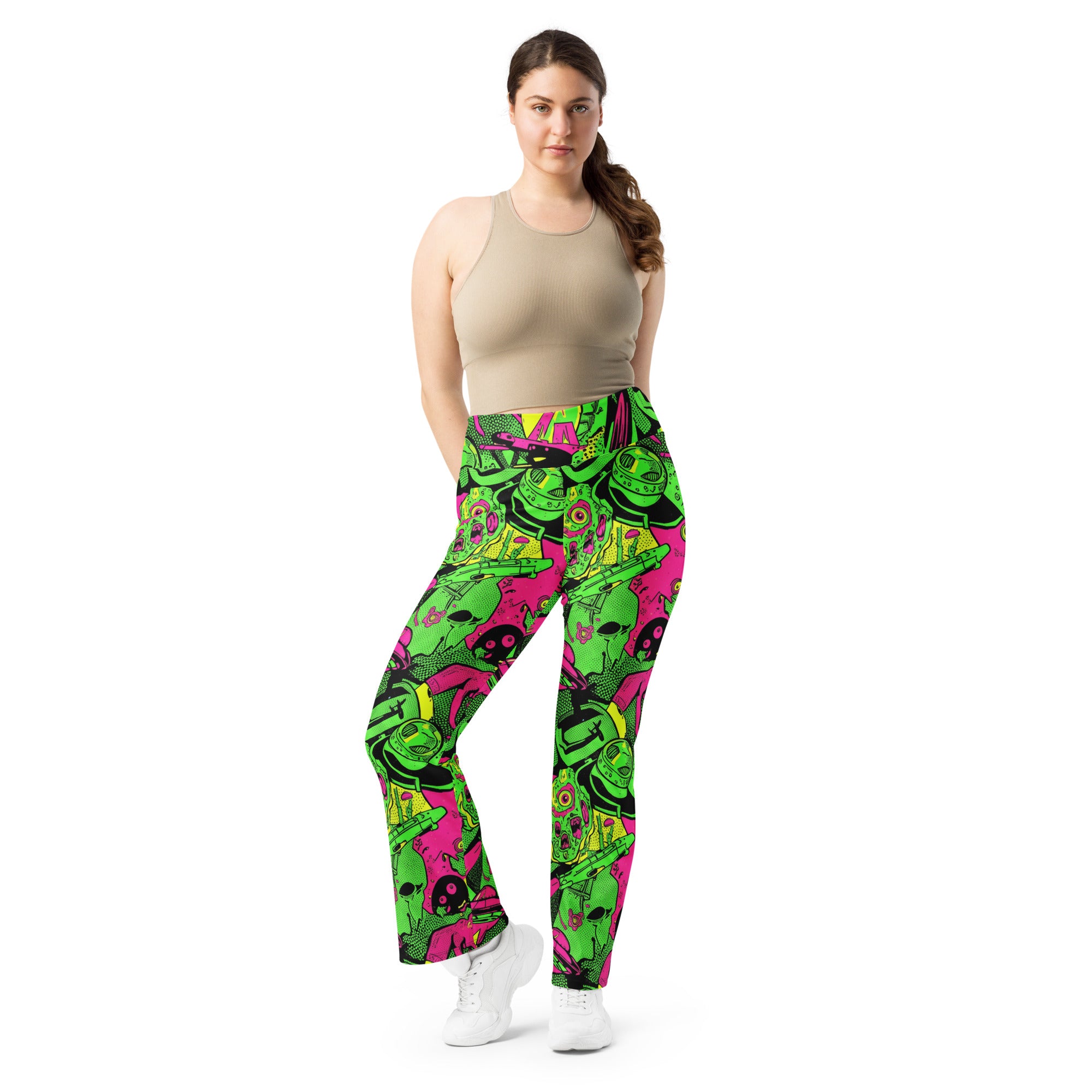 Drive-In Horror B-Movie Flare Leggings | GearBunch