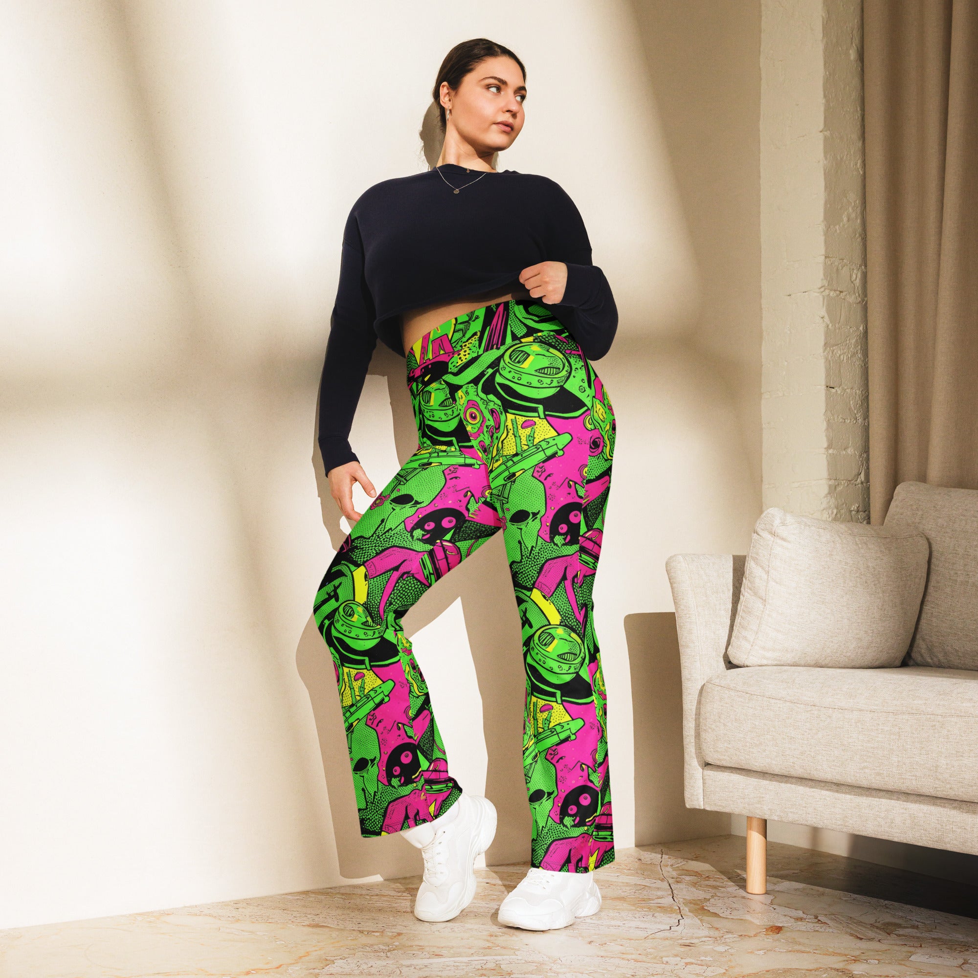 Drive-In Horror B-Movie Flare Leggings | GearBunch