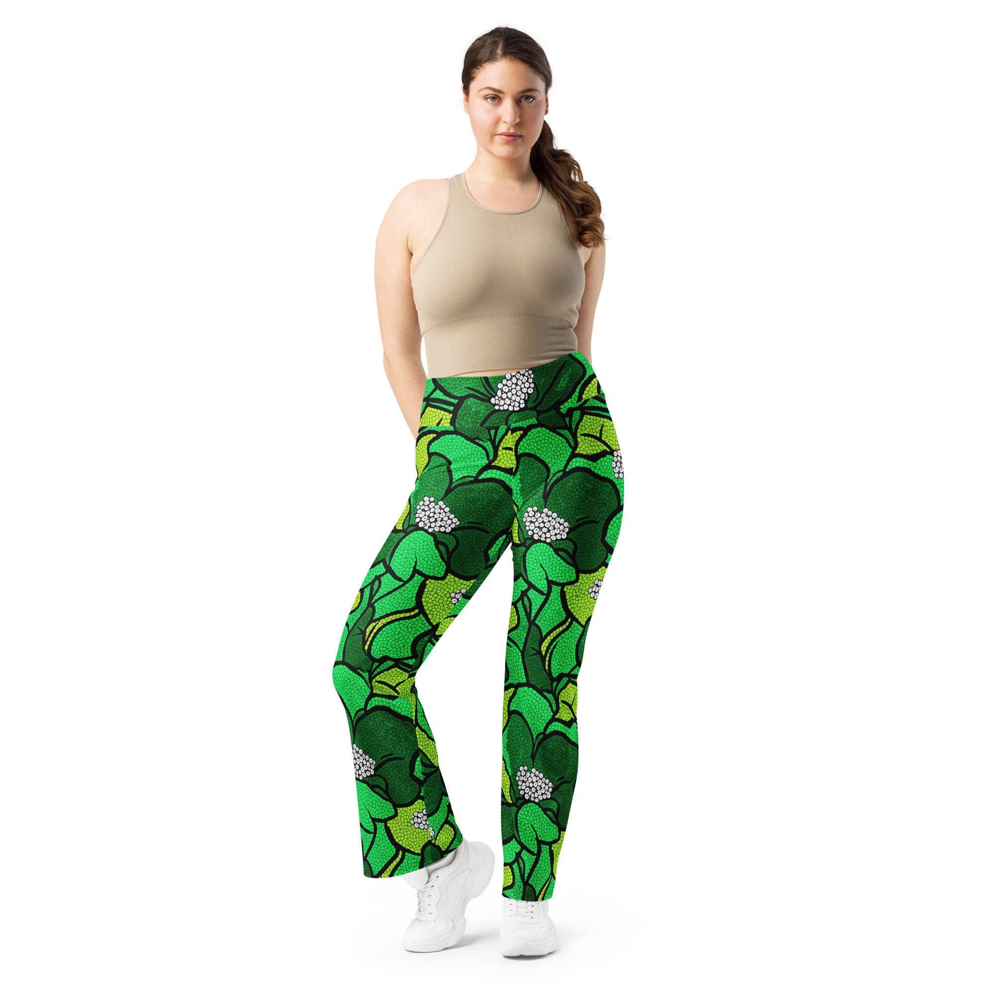 Emerald Paillette Magnolia Flare Leggings | GearBunch