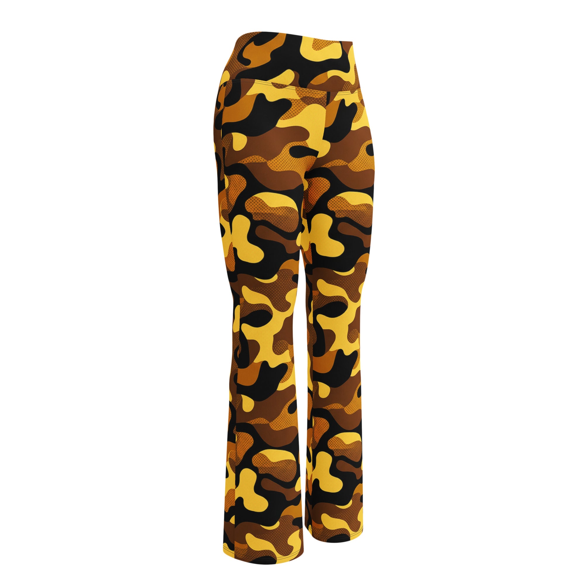 Gold Camo Flare Leggings | GearBunch