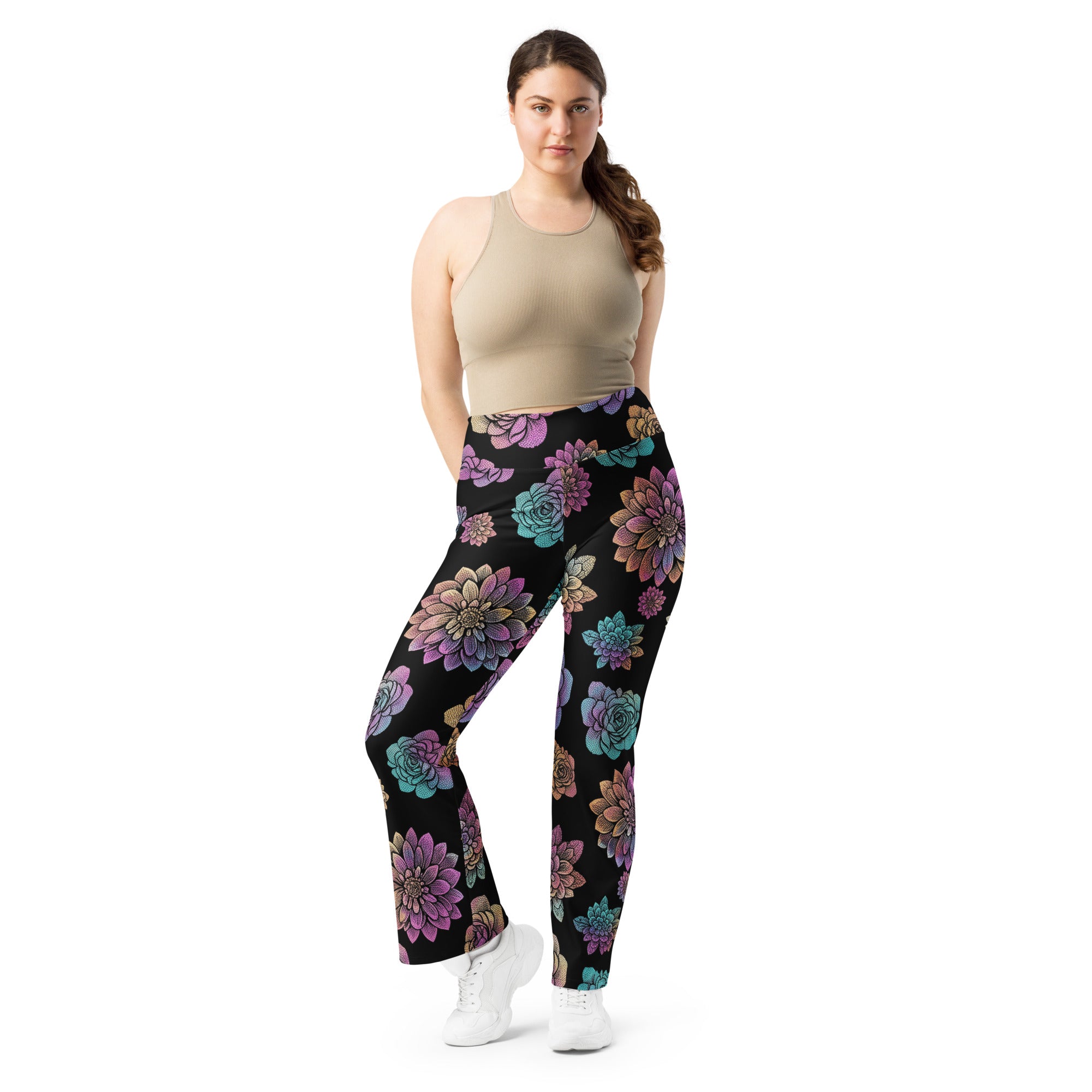 Holographic Paillette Fantasy Flare Leggings | GearBunch