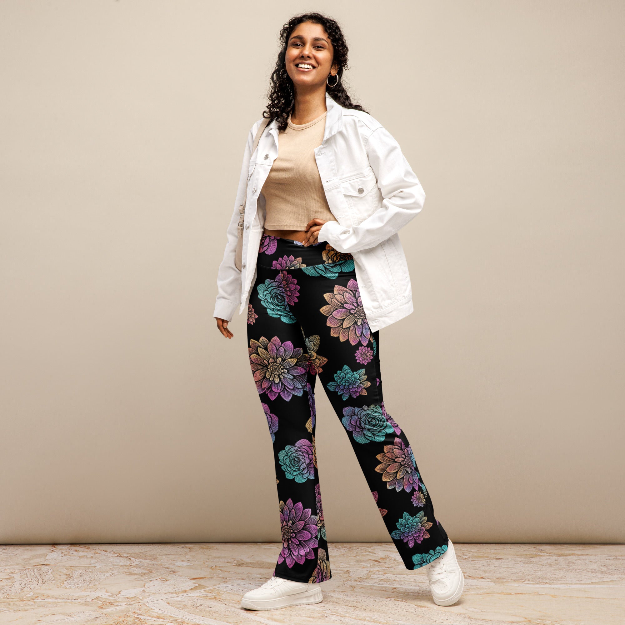 Holographic Paillette Fantasy Flare Leggings | GearBunch