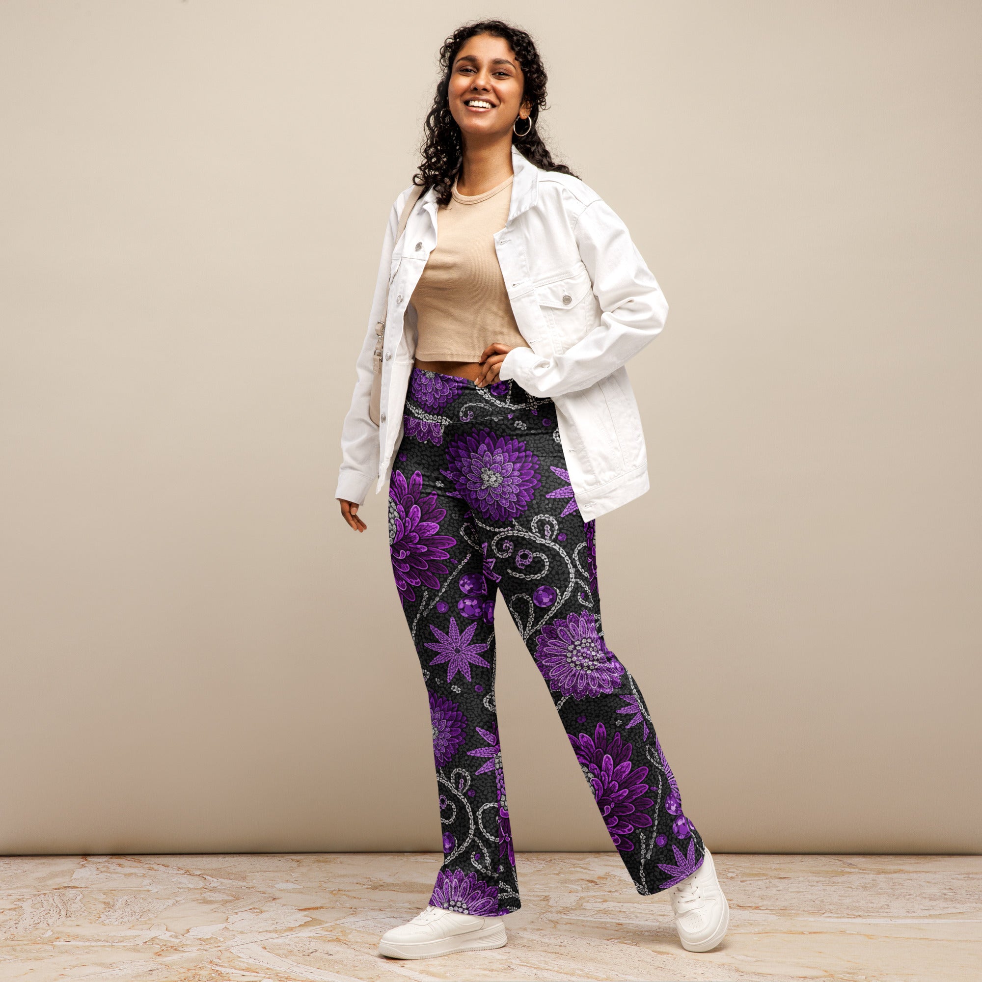 Lush Jewel Orchid Flare Leggings | GearBunch