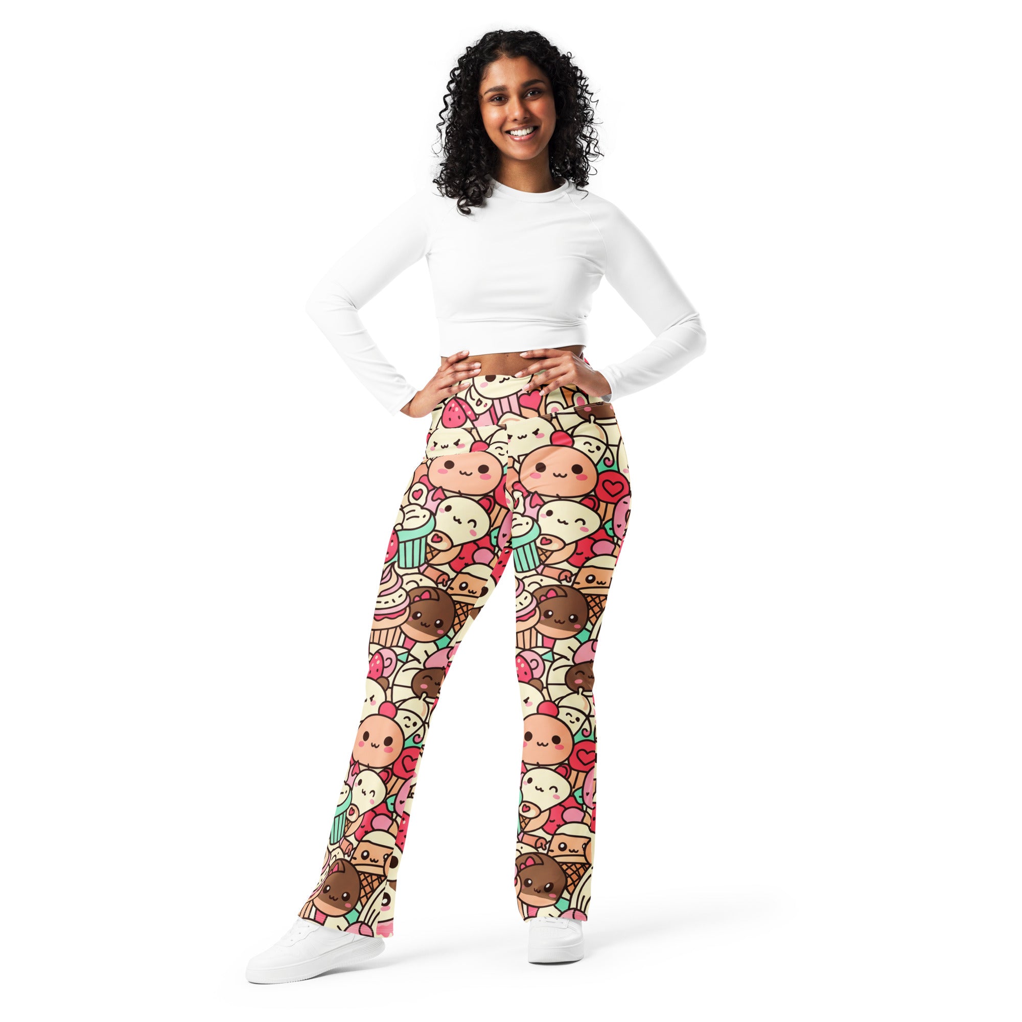 Kawaii Bakery Shop Flare Leggings | GearBunch