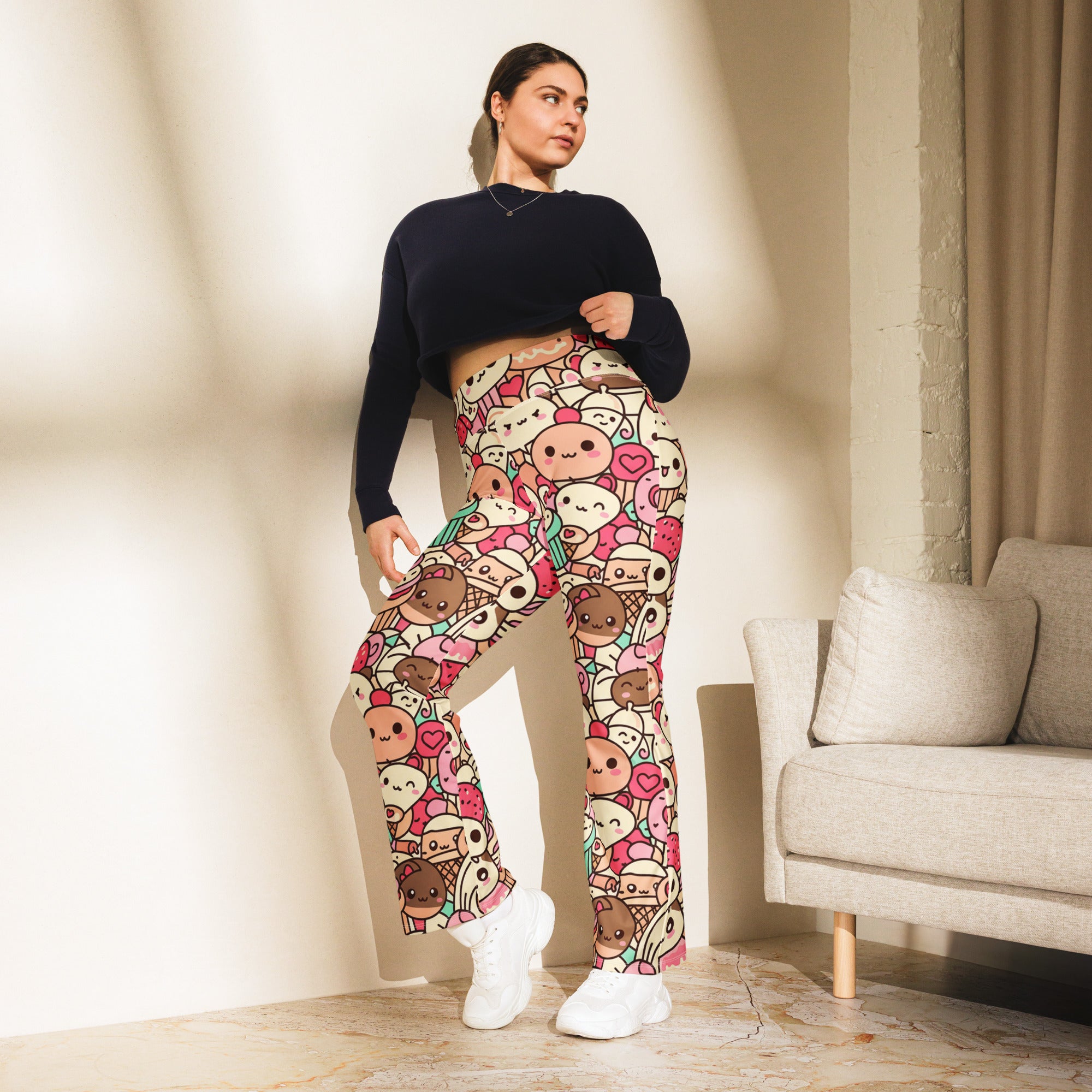 Kawaii Bakery Shop Flare Leggings | GearBunch