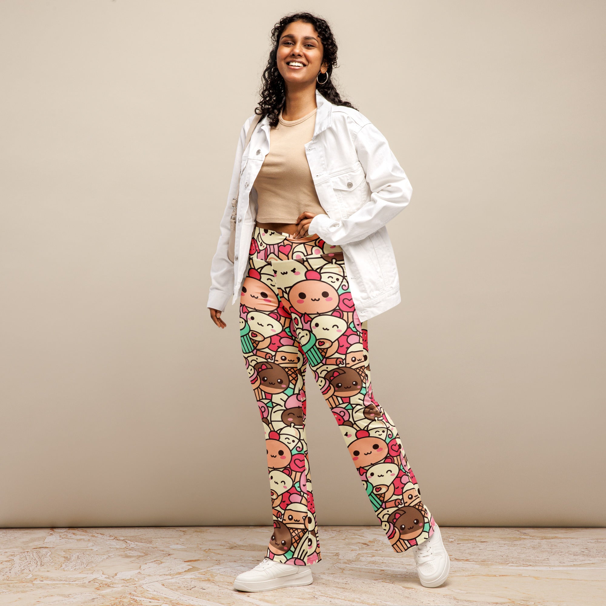 Kawaii Bakery Shop Flare Leggings | GearBunch