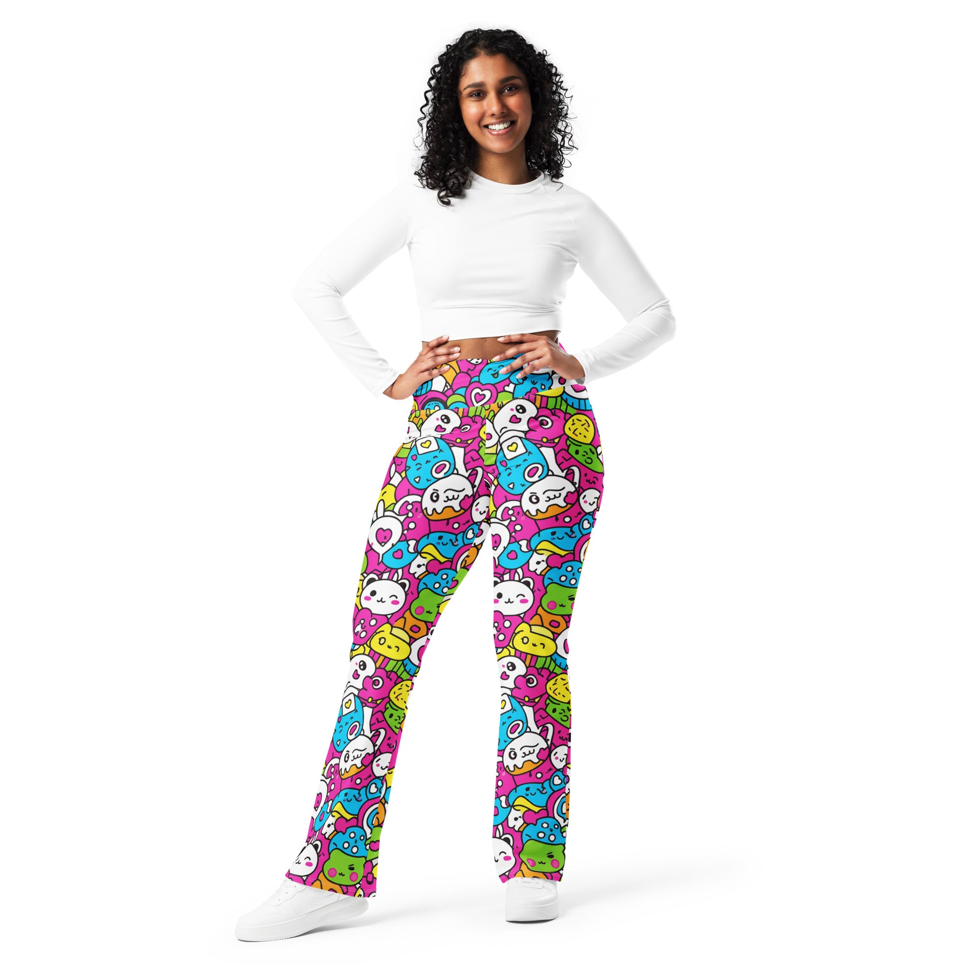 Kawaii Candy Land Flare Leggings | GearBunch