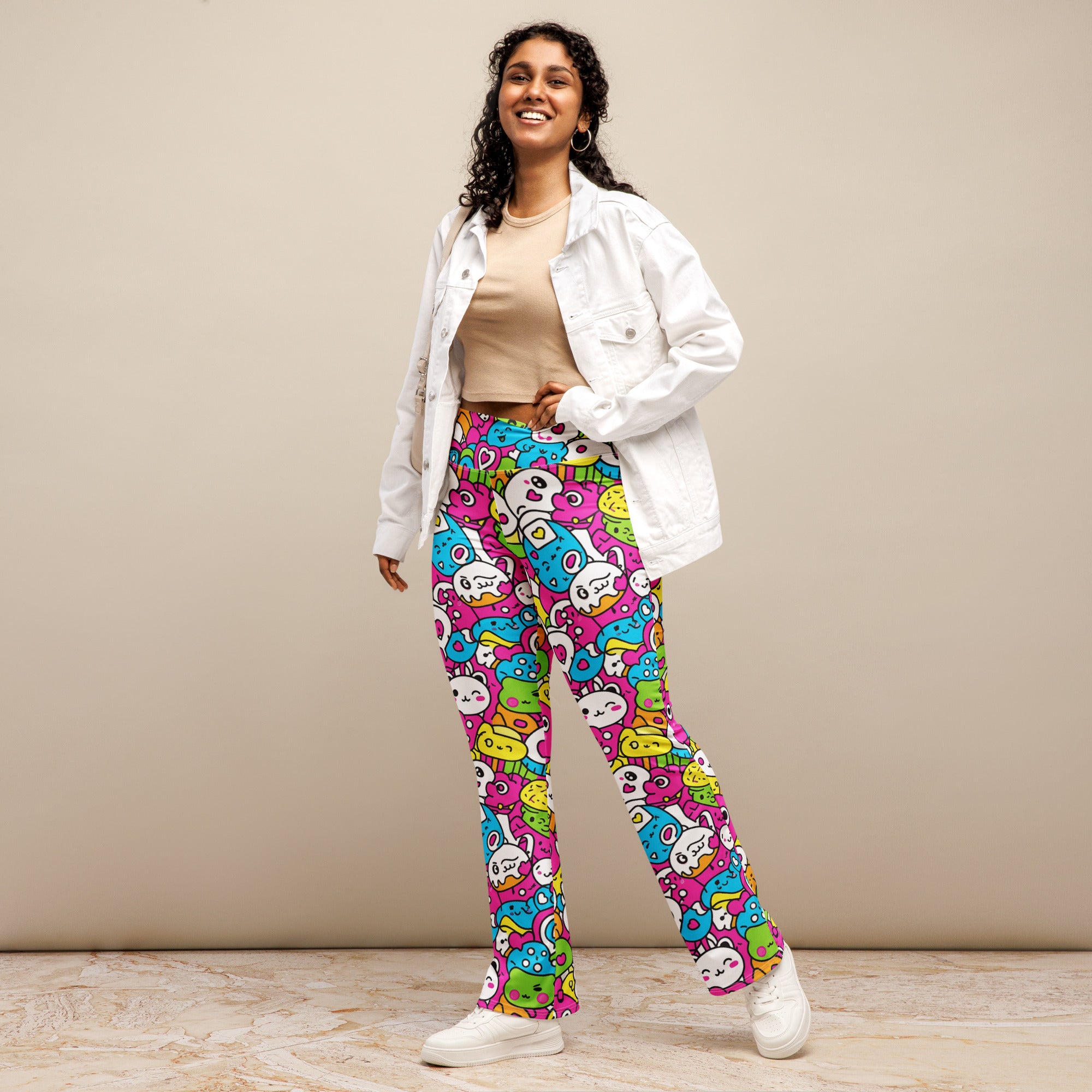 Kawaii Candy Land Flare Leggings | GearBunch