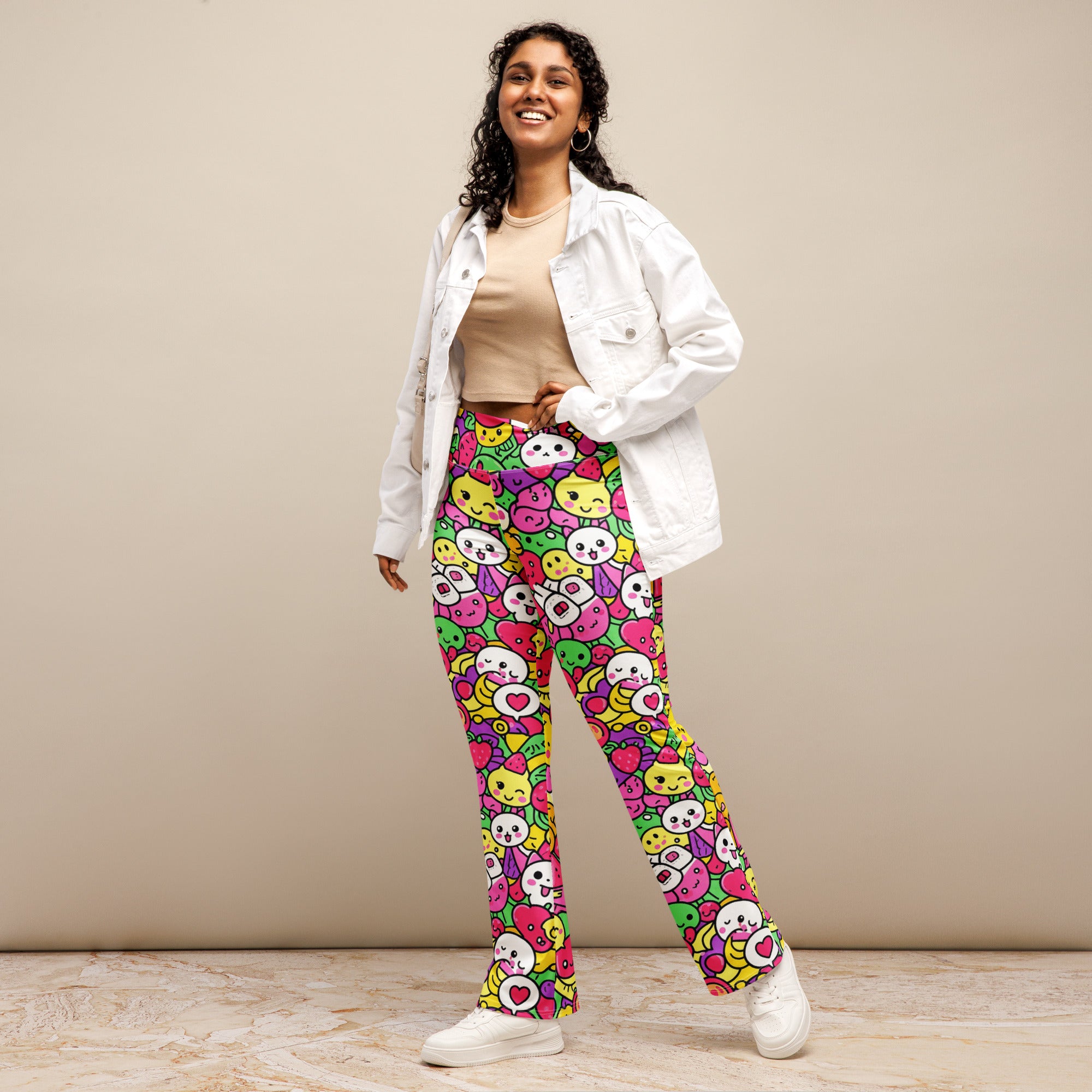 Kawaii Fruit Salad Flare Leggings | GearBunch