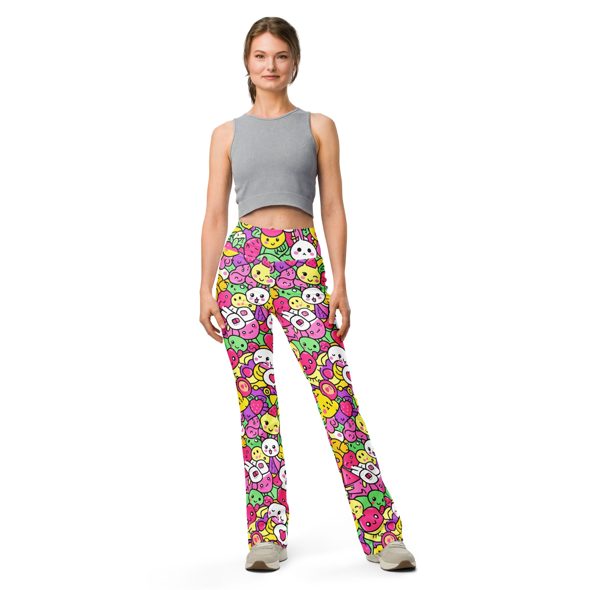 Kawaii Fruit Salad Flare Leggings | GearBunch