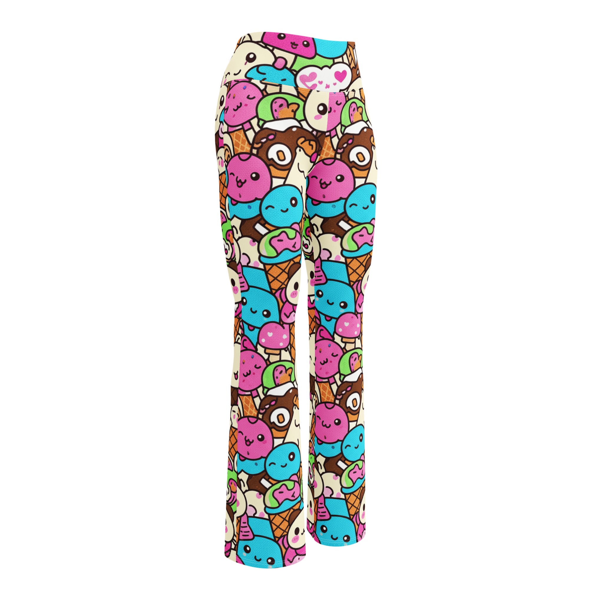 Kawaii Ice Cream Dream Flare Leggings | GearBunch