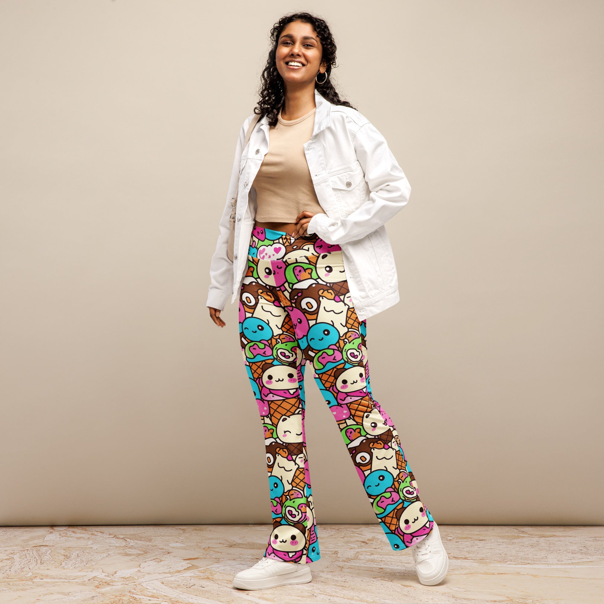Kawaii Ice Cream Dream Flare Leggings | GearBunch