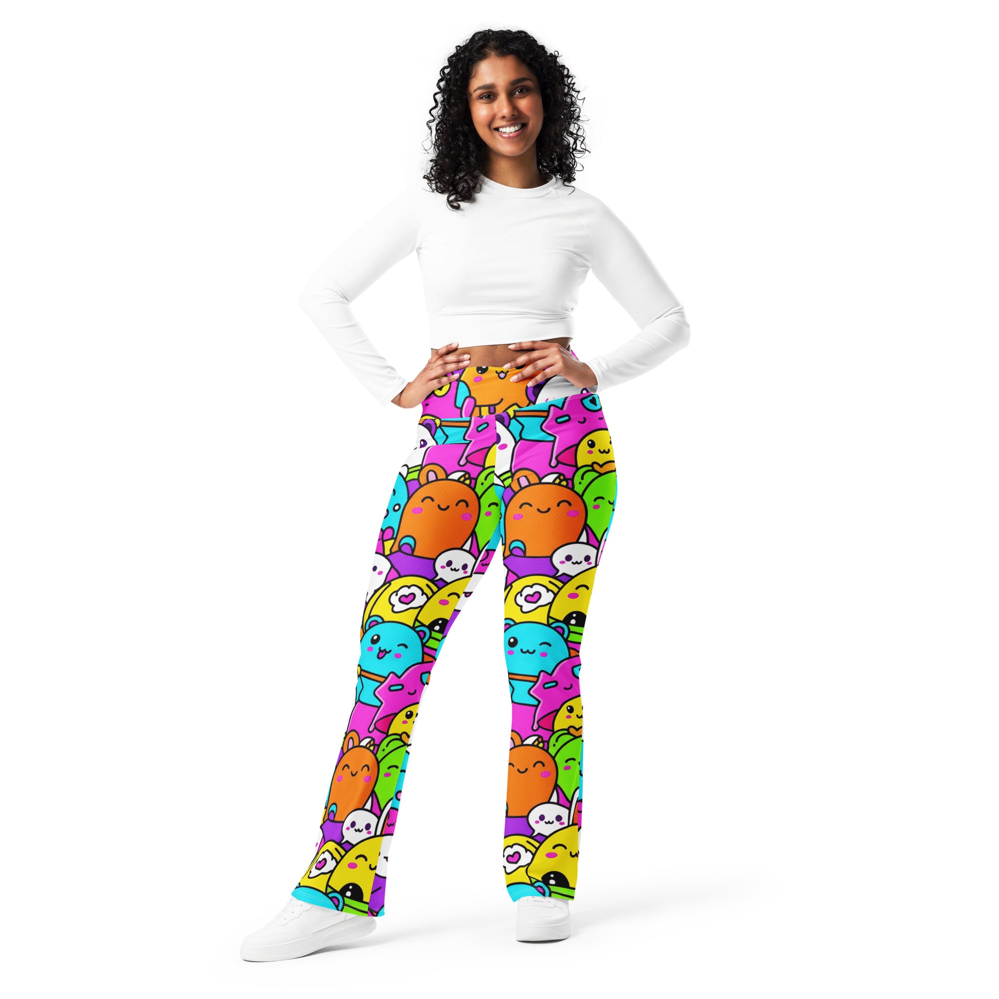 Kawaii Monster Pals Flare Leggings | GearBunch