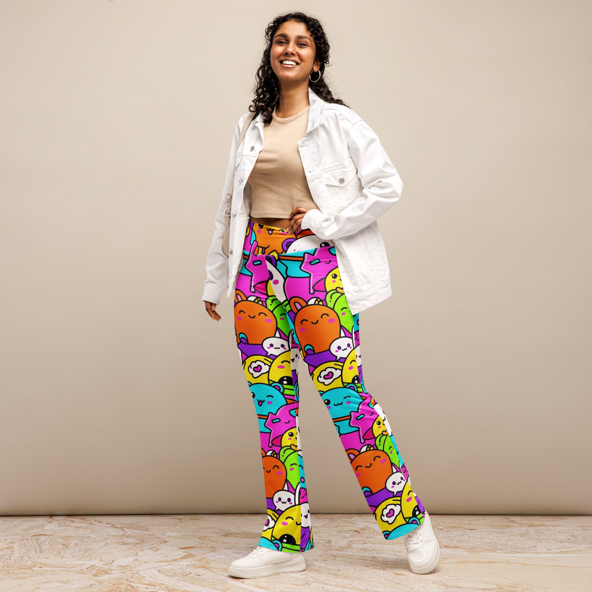 Kawaii Monster Pals Flare Leggings | GearBunch