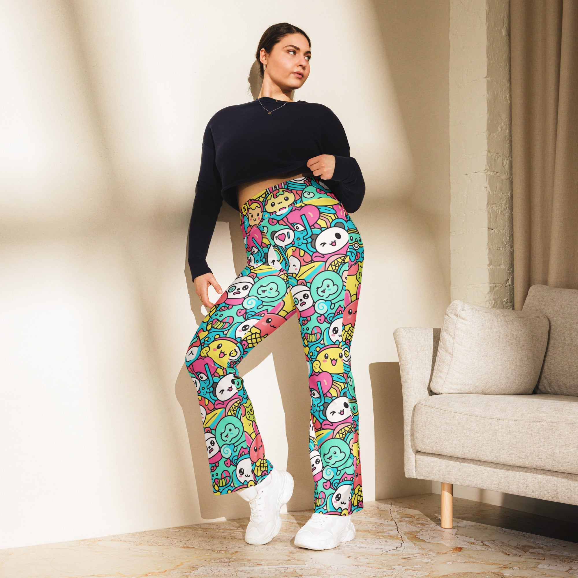 Kawaii Ocean Friends Flare Leggings | GearBunch