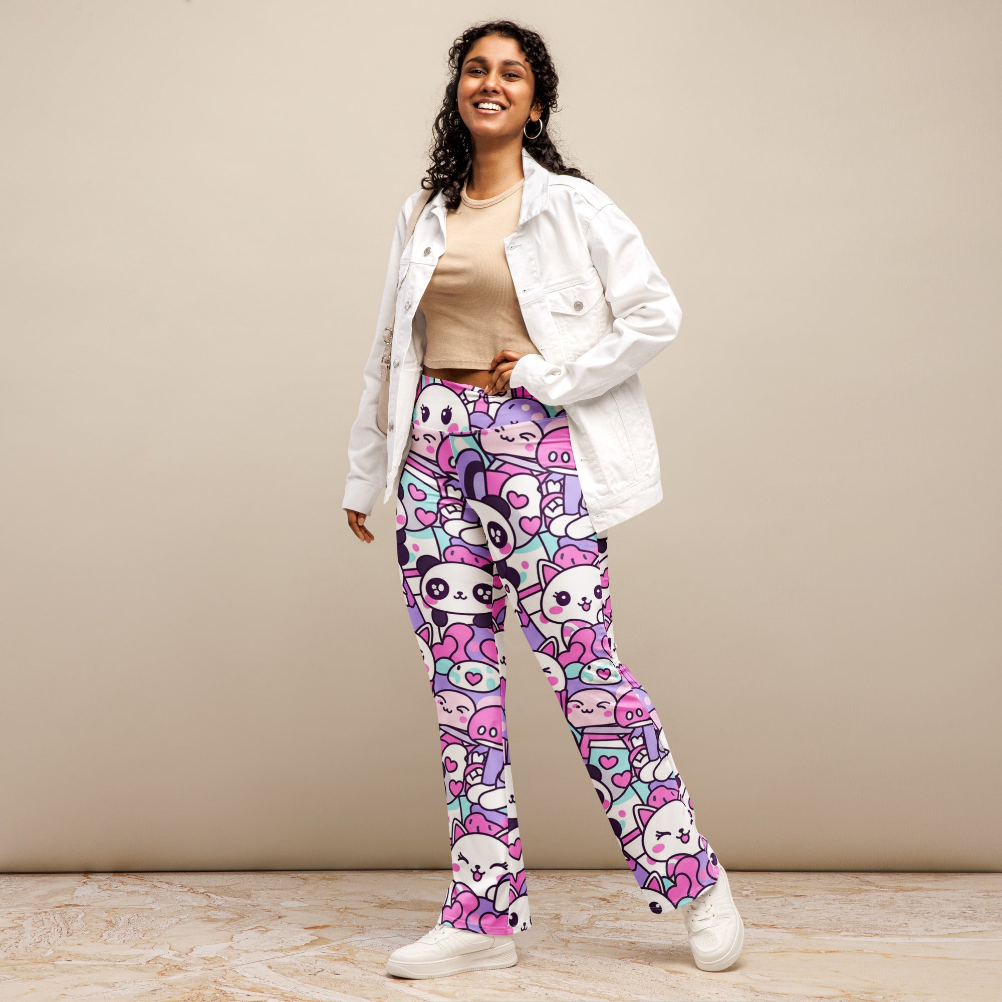 Kawaii Pastel Goth Flare Leggings | GearBunch