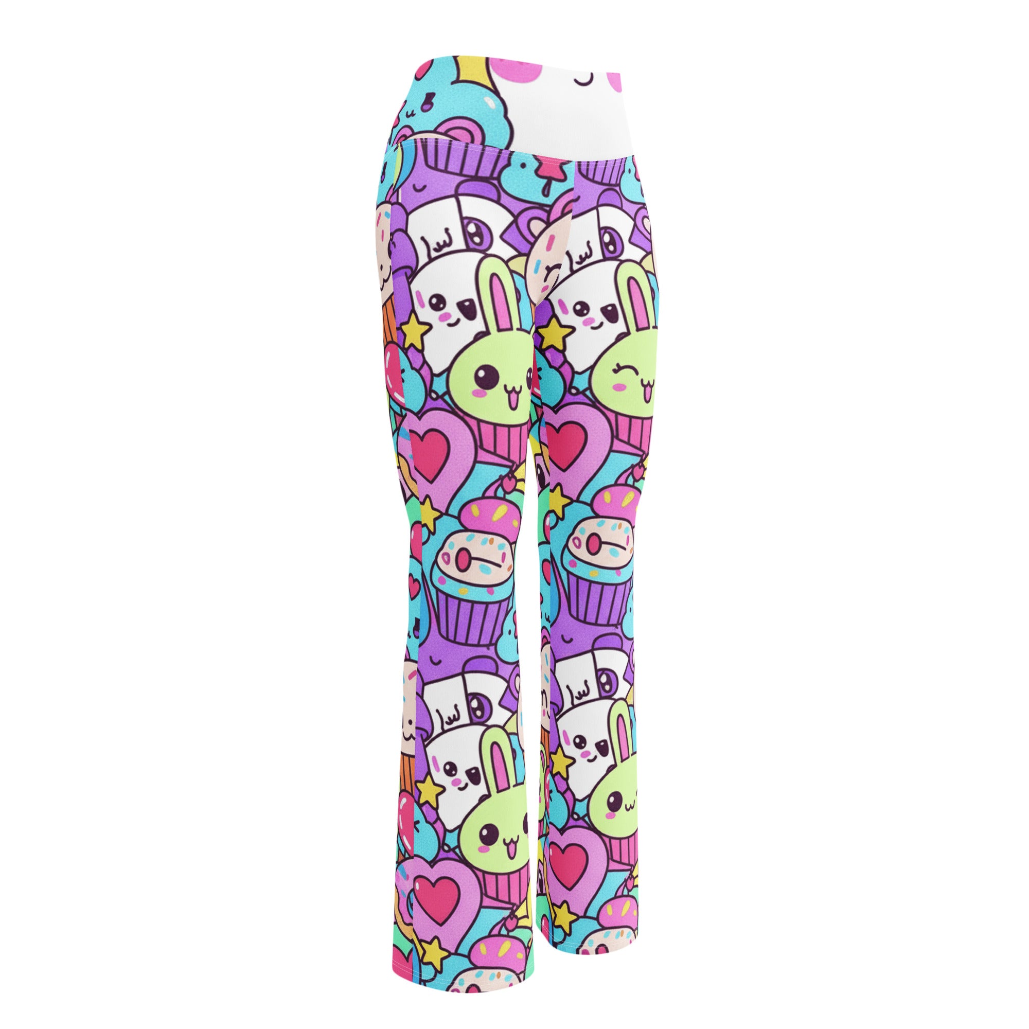 Kawaii Rainbow Unicorn Flare Leggings | GearBunch