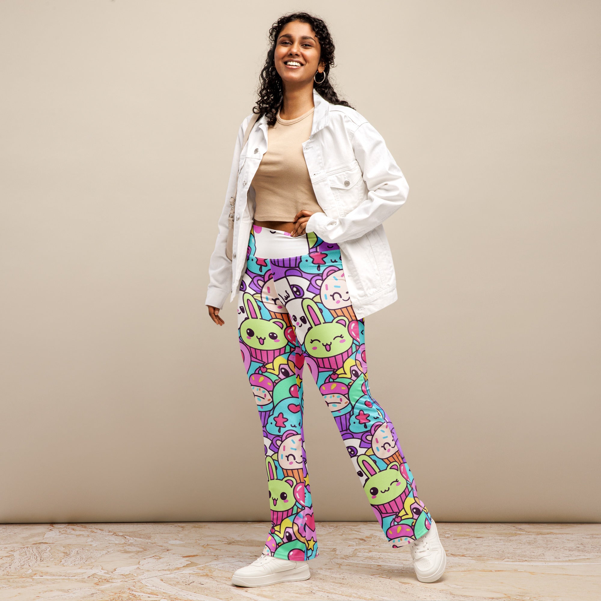 Kawaii Rainbow Unicorn Flare Leggings | GearBunch