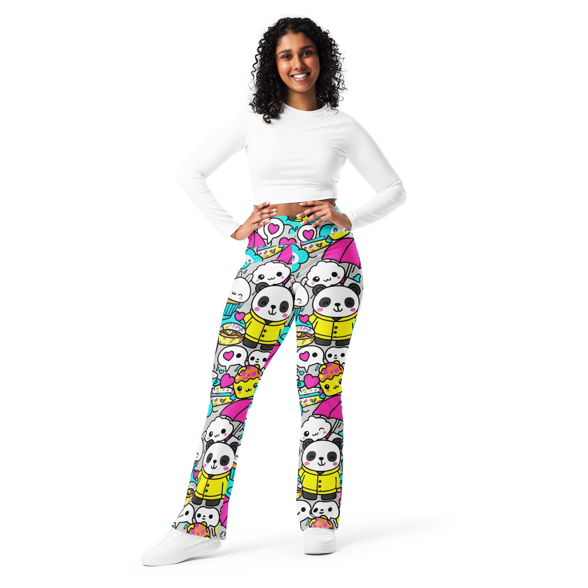 Kawaii Rainy Day Flare Leggings | GearBunch
