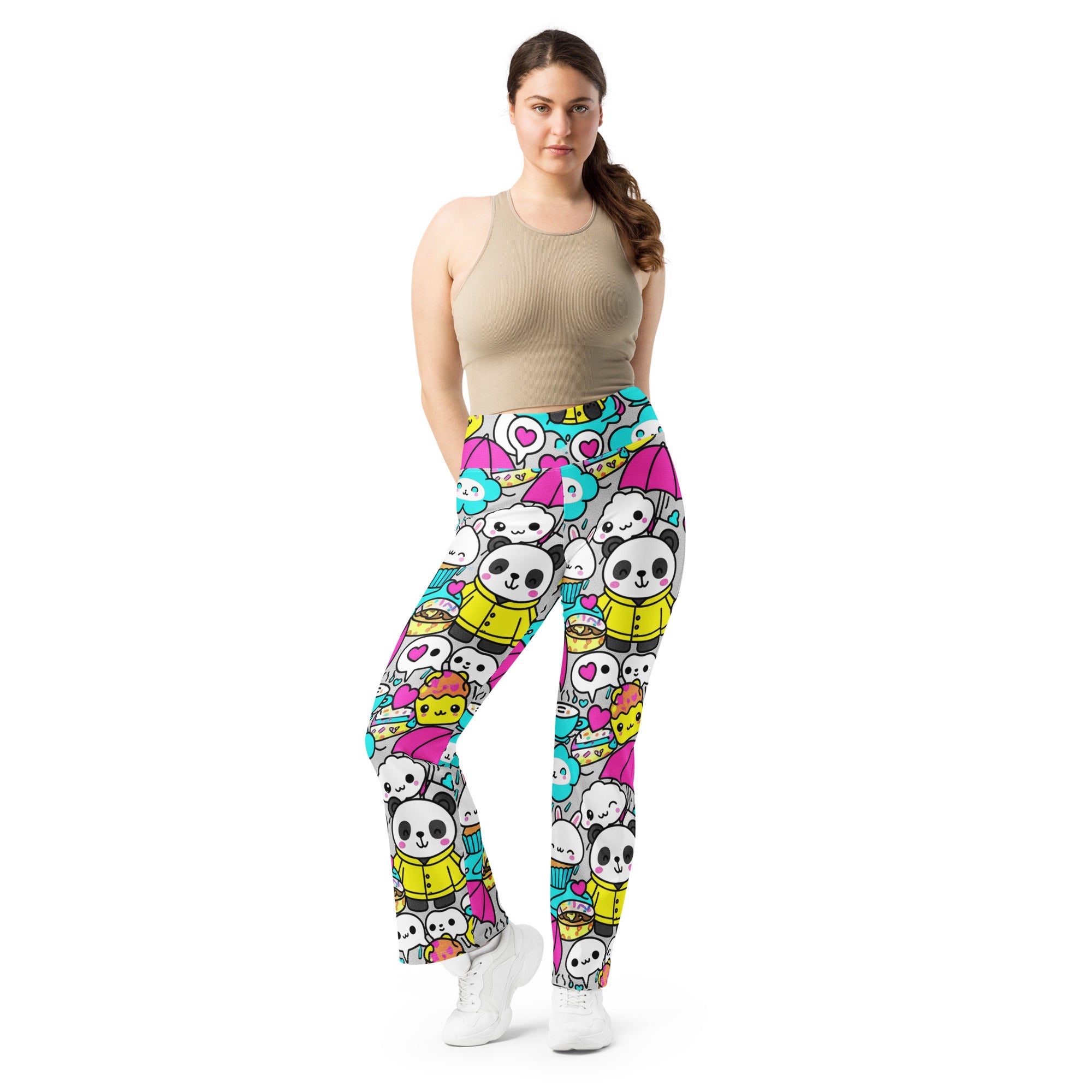 Kawaii Rainy Day Flare Leggings | GearBunch