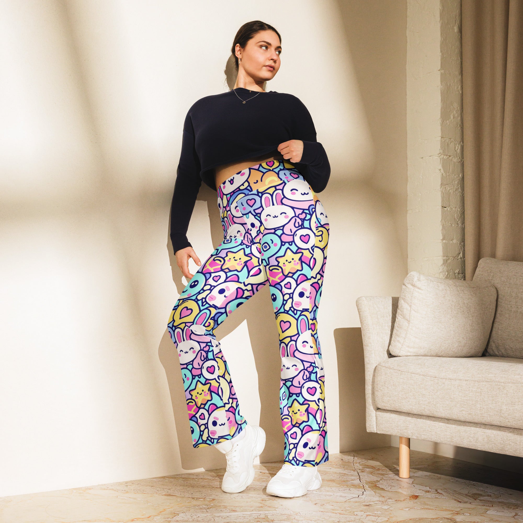 Kawaii Sleepy Time Flare Leggings | GearBunch