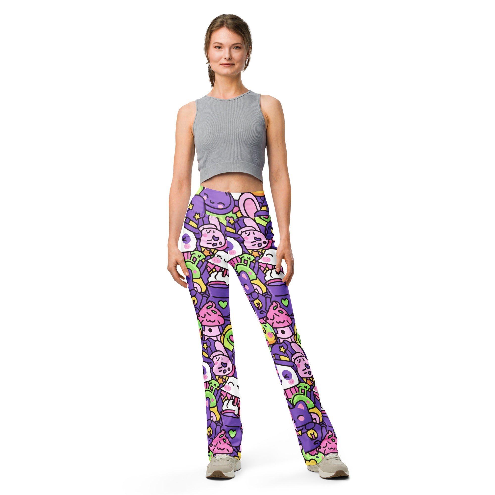 Kawaii Witch Familiar Flare Leggings | GearBunch