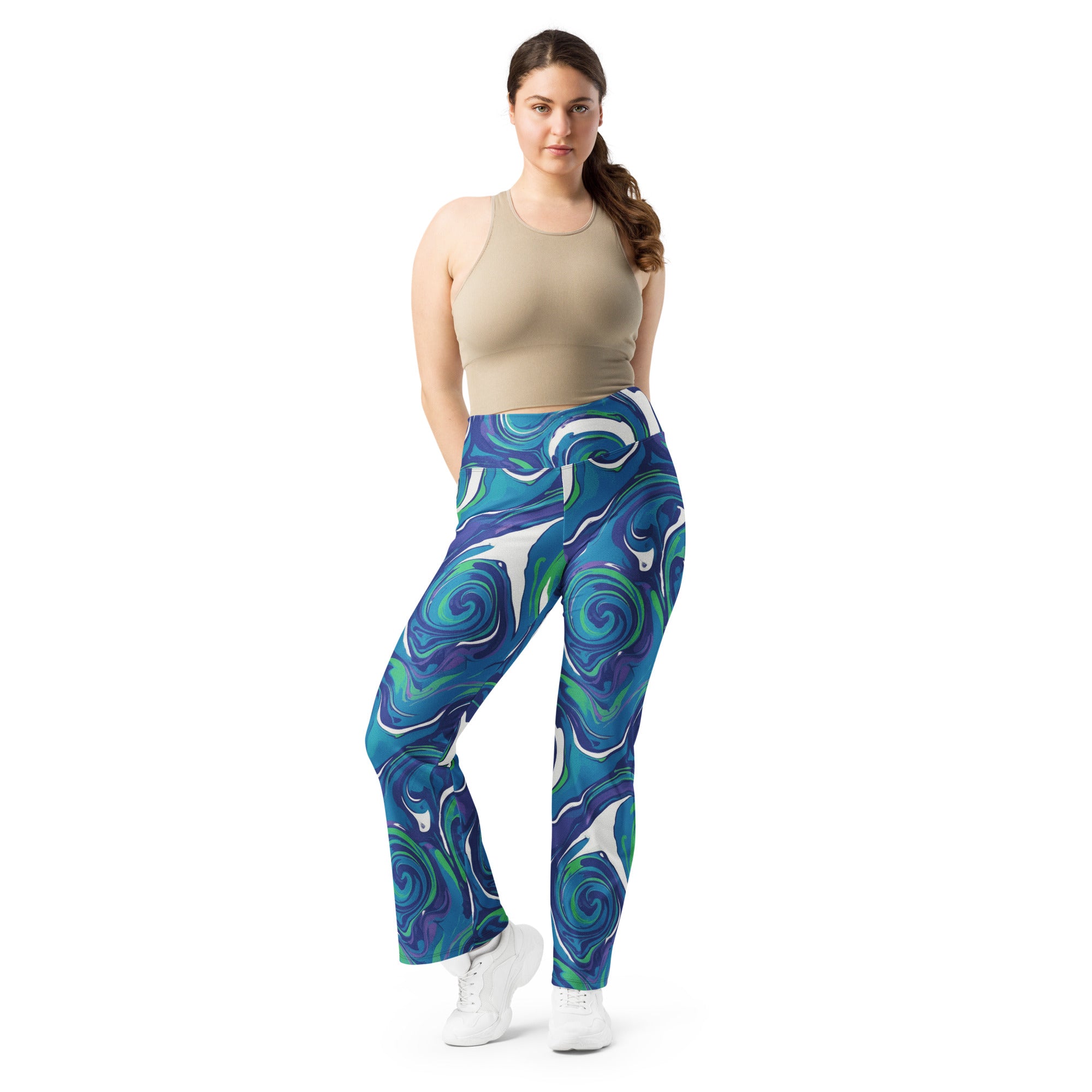 Liquid Marble Arctic Aurora Flare Leggings | GearBunch