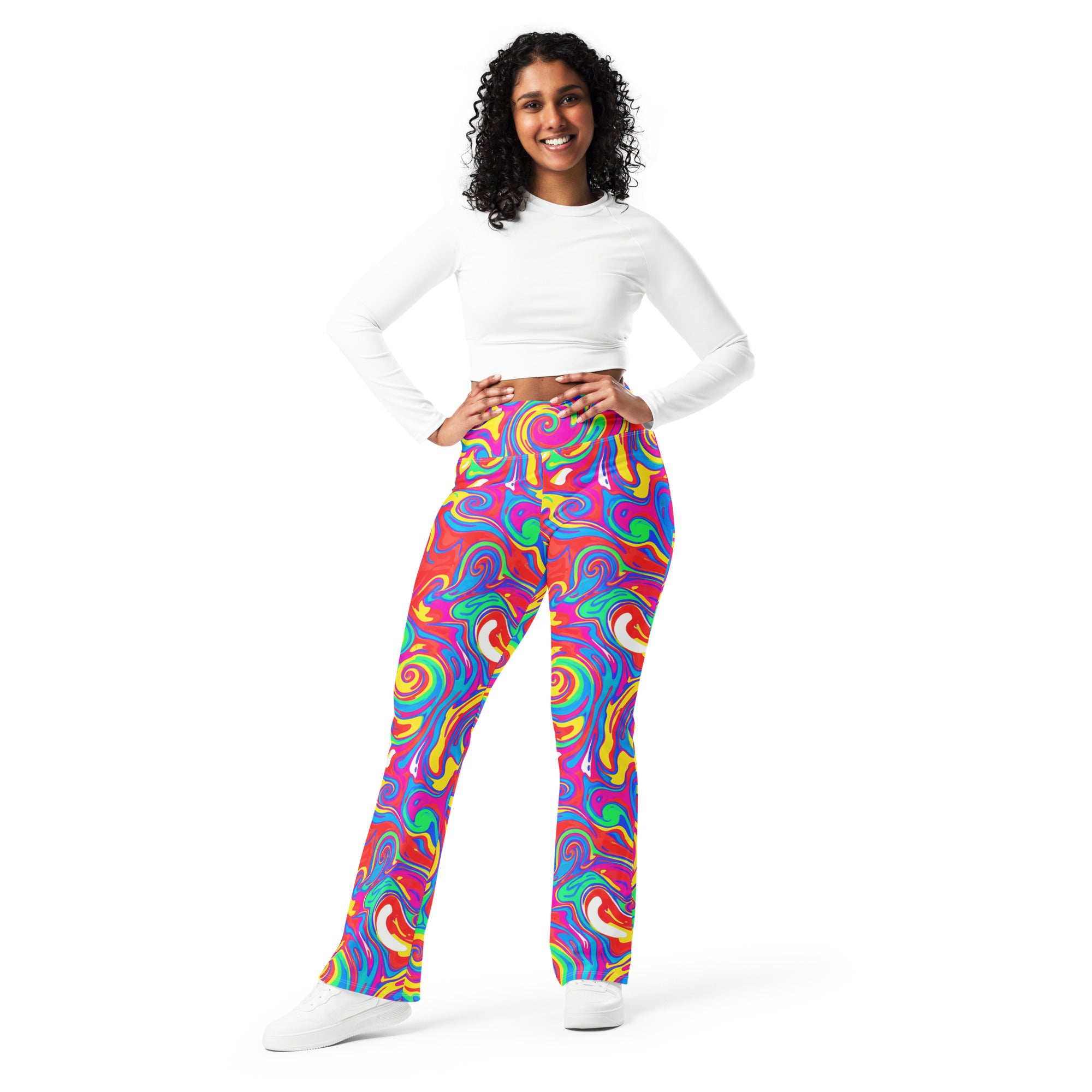 Liquid Marble Candy Pop Flare Leggings | GearBunch