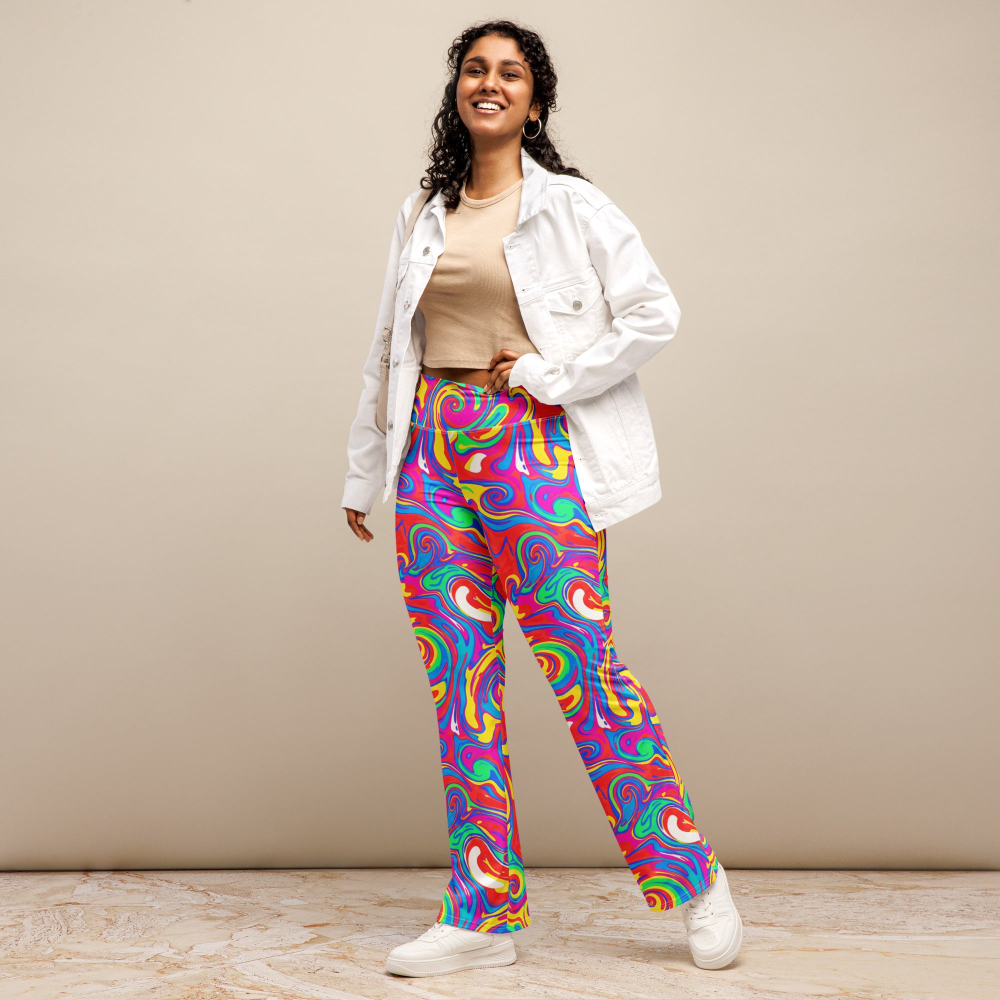 Liquid Marble Candy Pop Flare Leggings | GearBunch