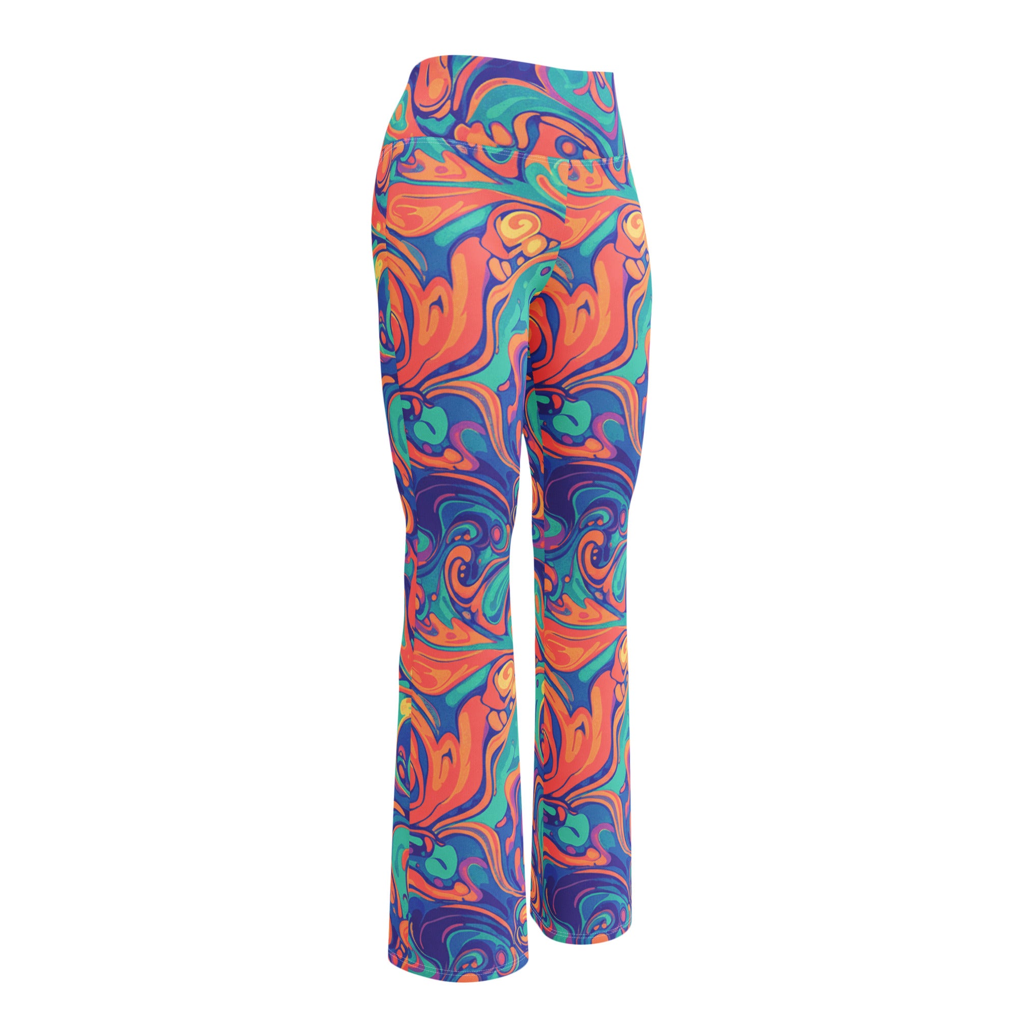 Liquid Marble Coral Reef Flare Leggings | GearBunch