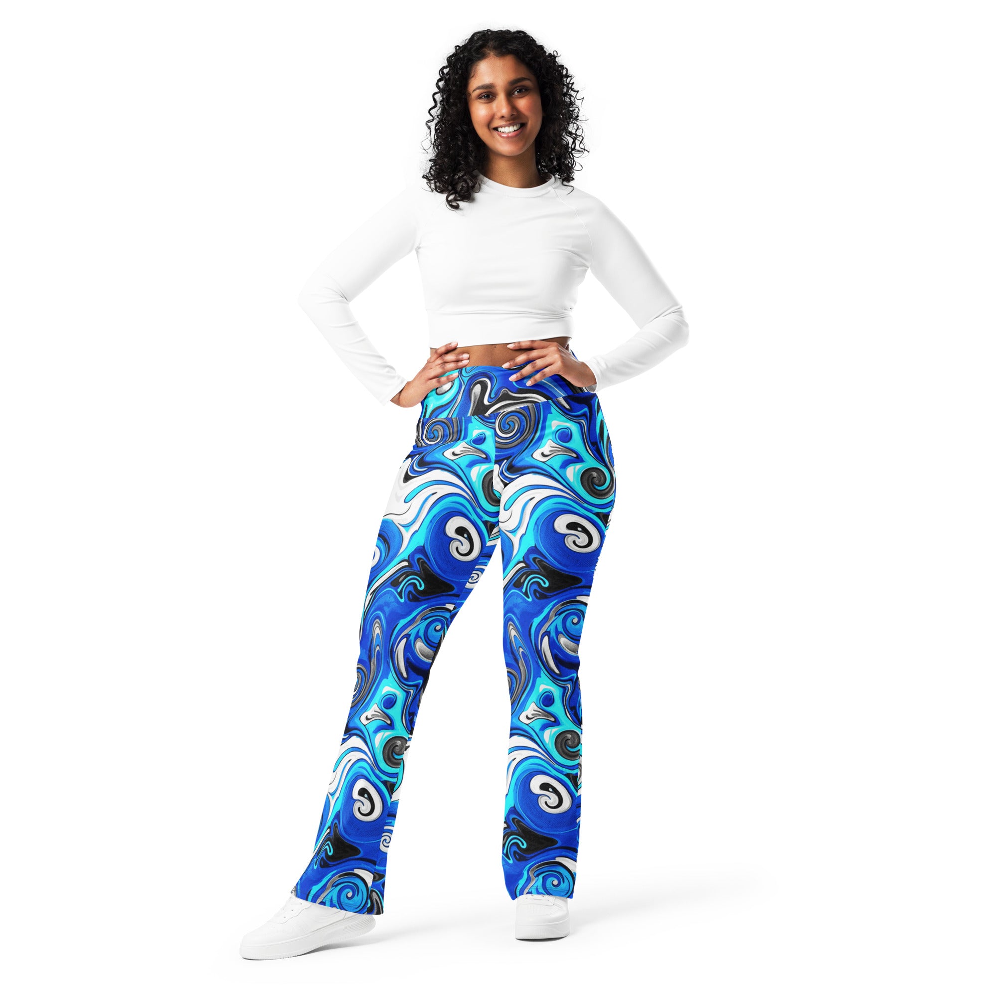 Liquid Marble Electric Storm Flare Leggings | GearBunch