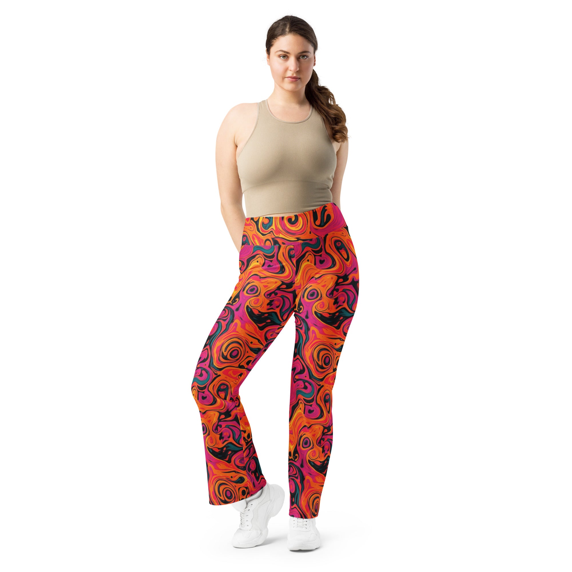 Liquid Marble Fire Opal Flare Leggings | GearBunch