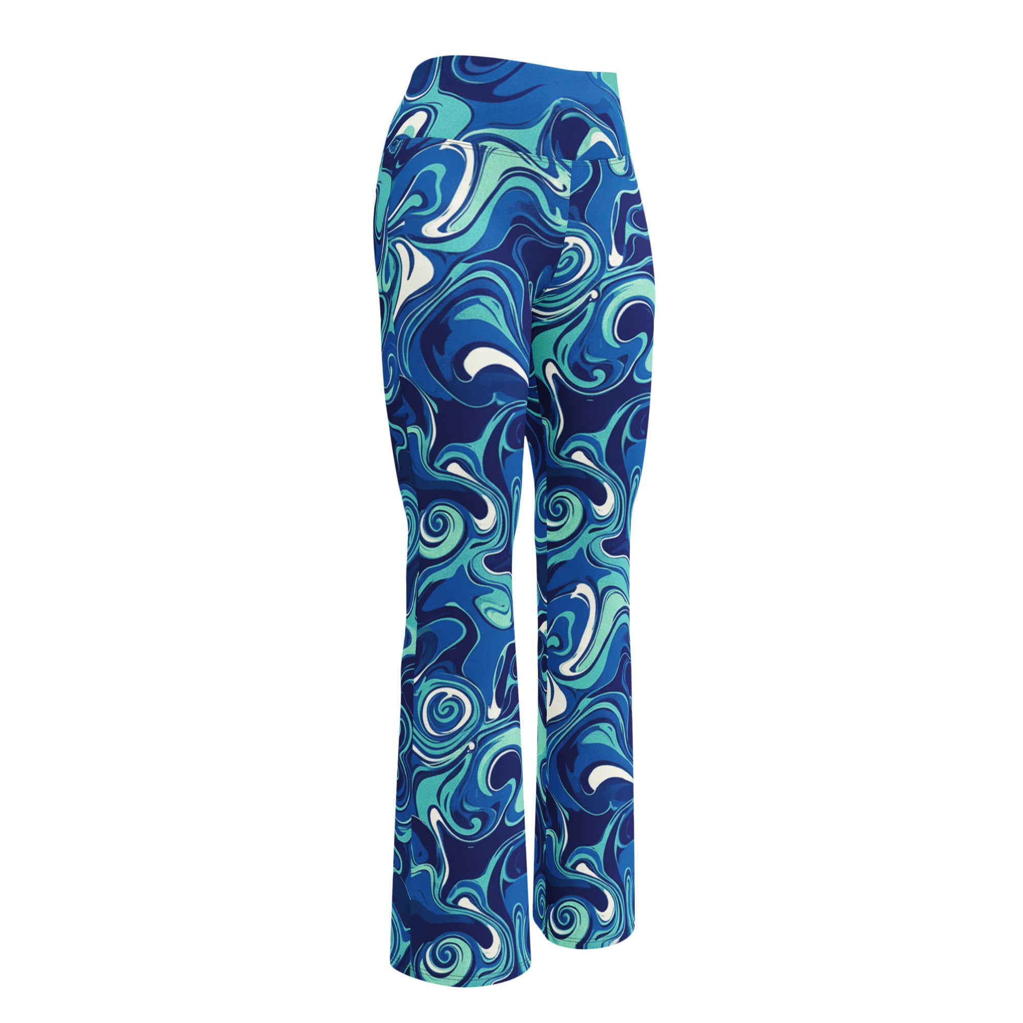 Liquid Marble Ocean Current Flare Leggings | GearBunch