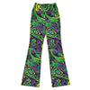 Liquid Marble Toxic Slime Flare Leggings by GearBunch, featuring flowing acid green, purple, and black swirls for bold activewear.
