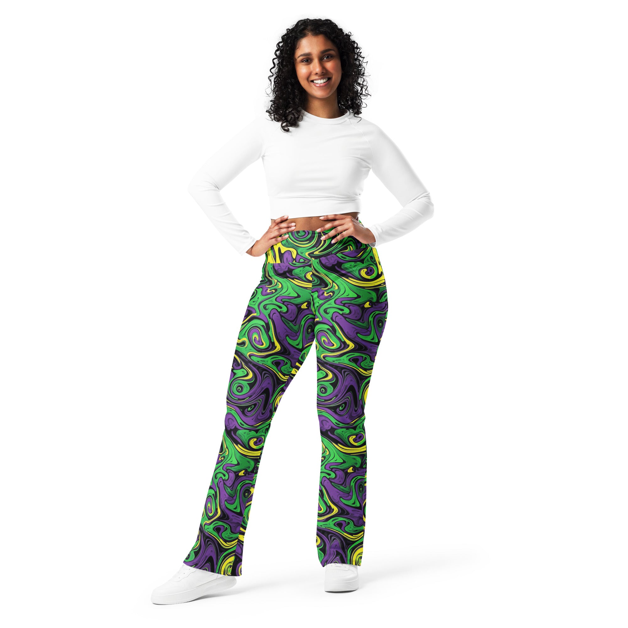 Liquid Marble Toxic Slime Flare Leggings | GearBunch