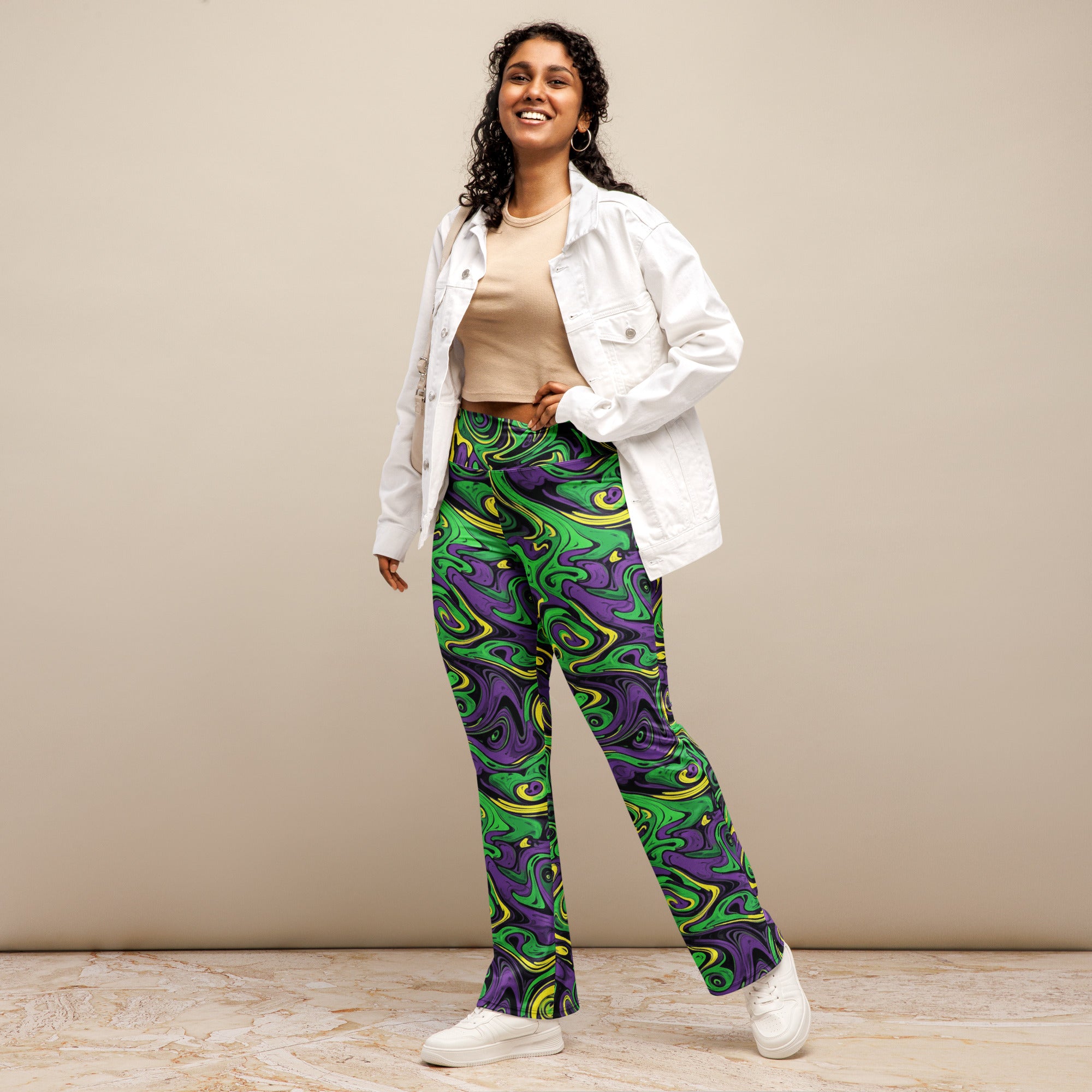 Liquid Marble Toxic Slime Flare Leggings | GearBunch