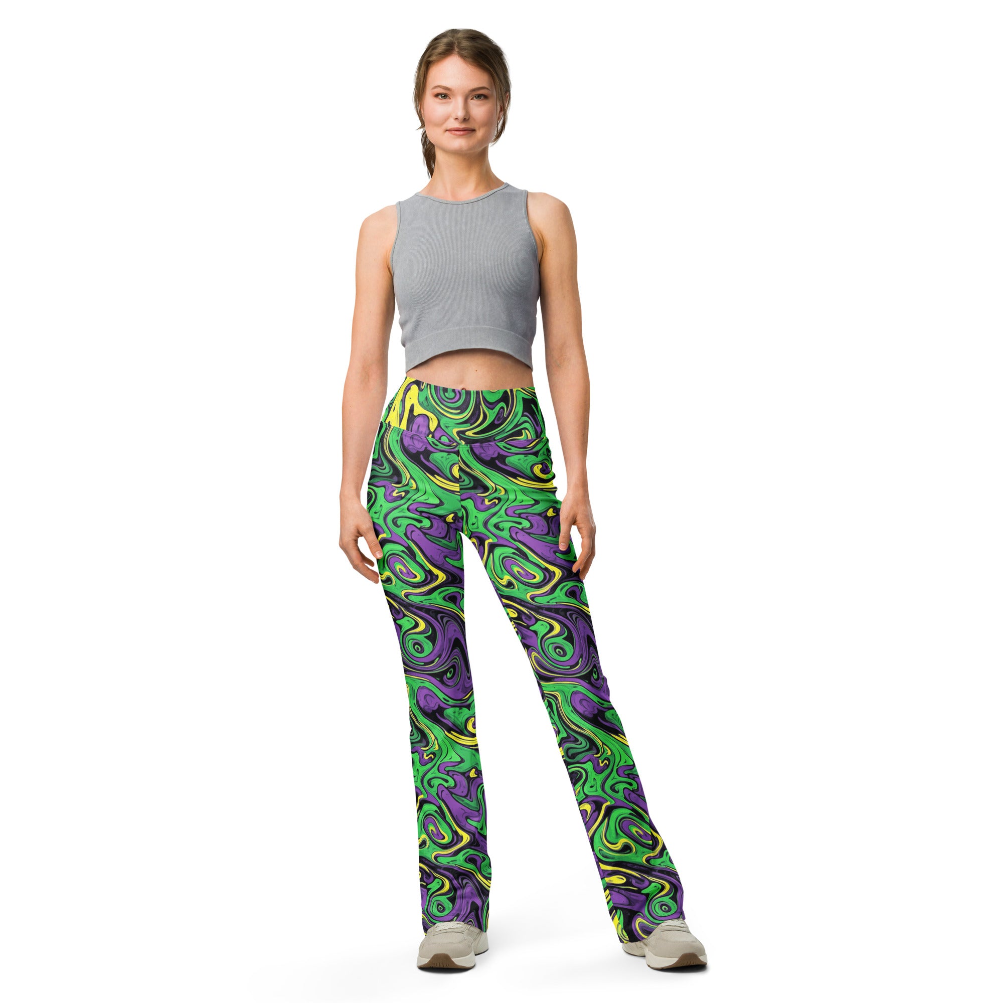Liquid Marble Toxic Slime Flare Leggings | GearBunch