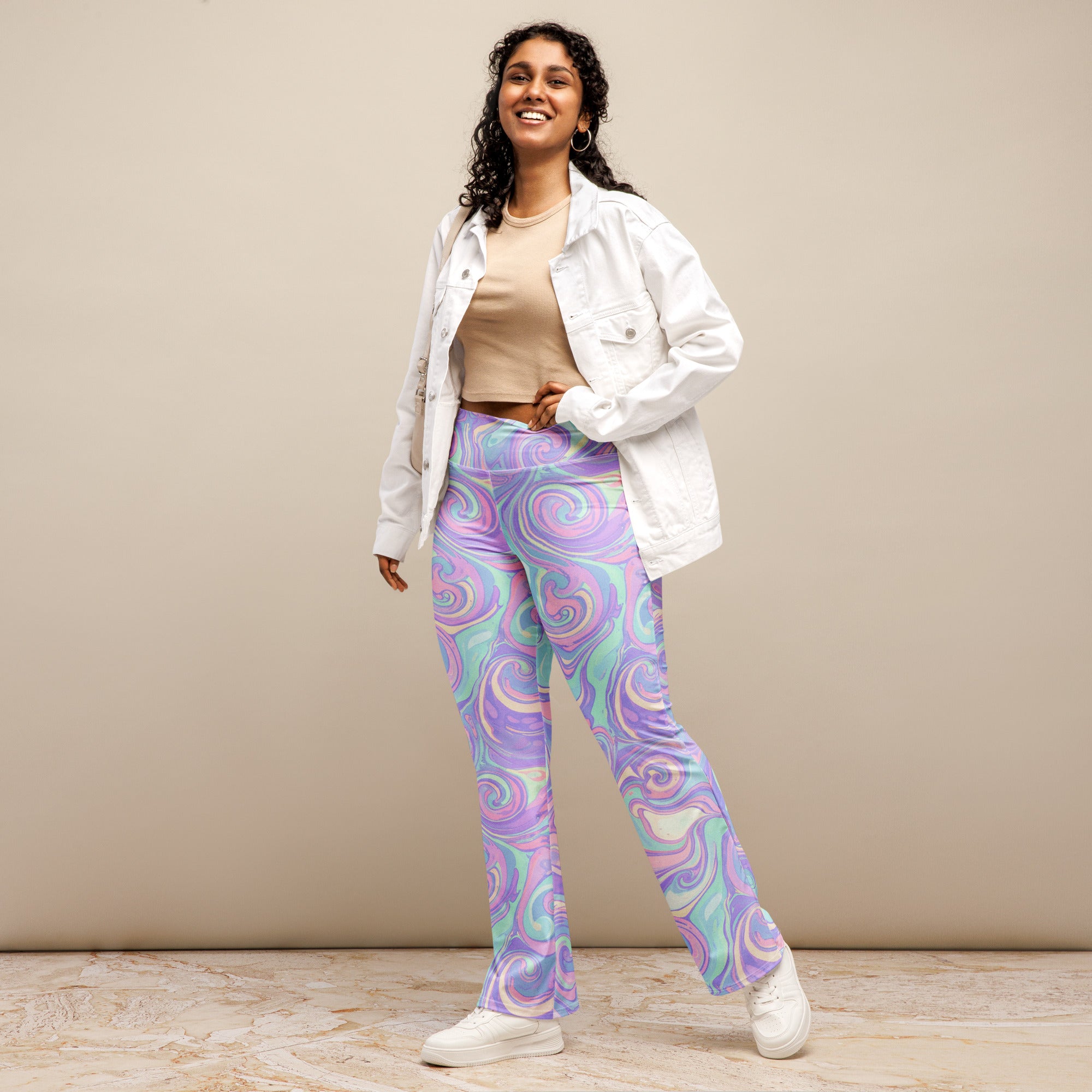 Liquid Marble Unicorn Dream Flare Leggings | GearBunch
