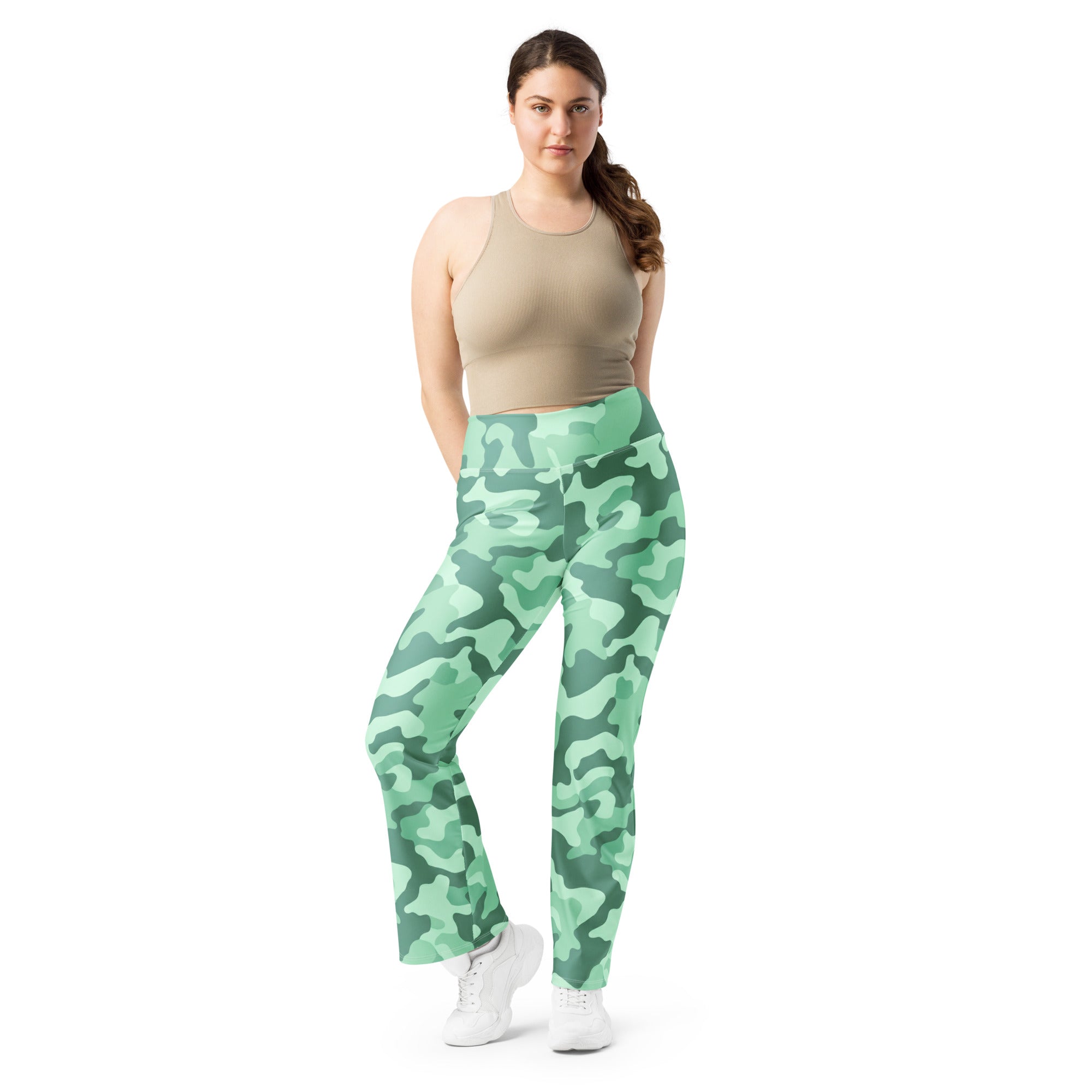 Mint Camo Flare Leggings | GearBunch
