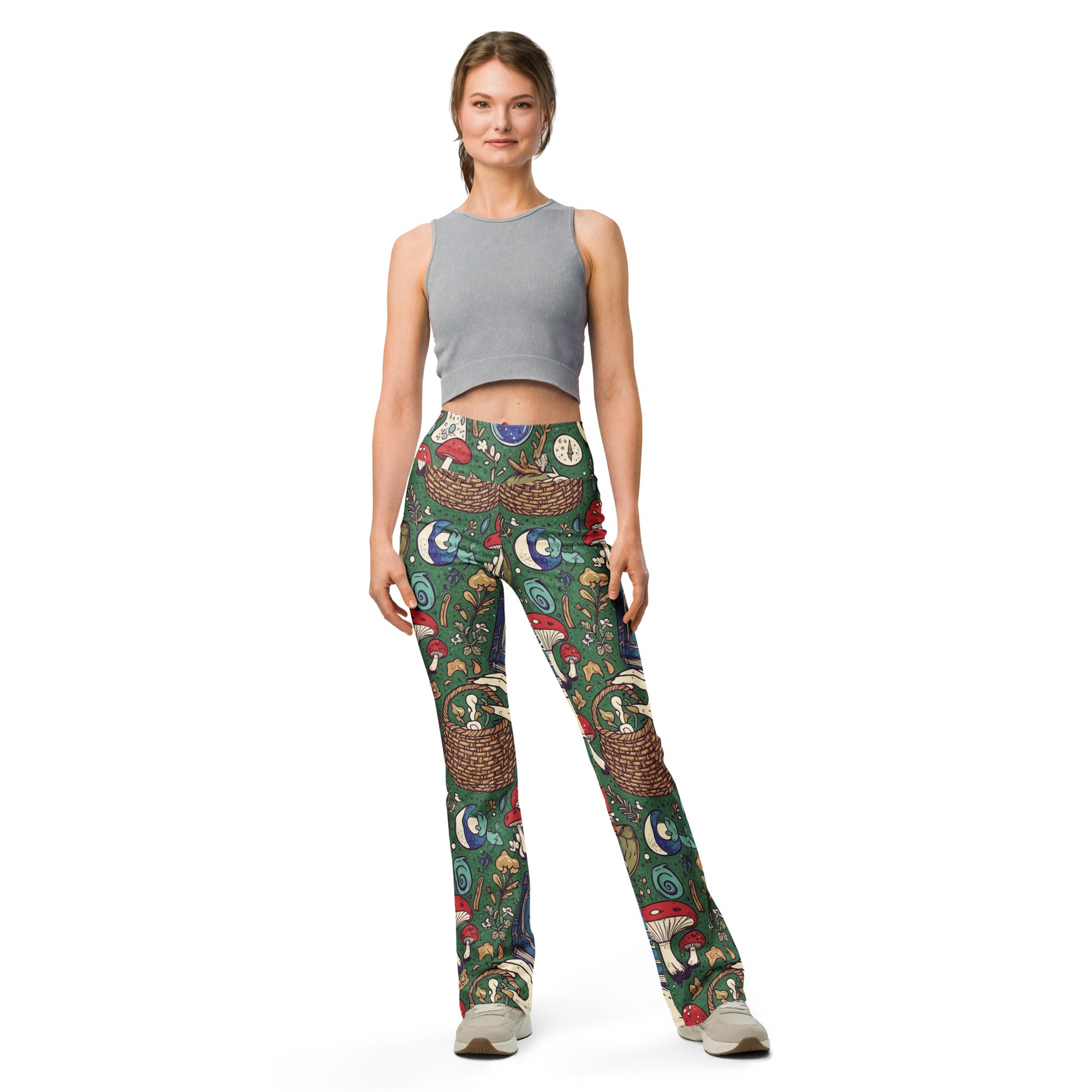 Mushroom Foraging Witch Flare Leggings | GearBunch